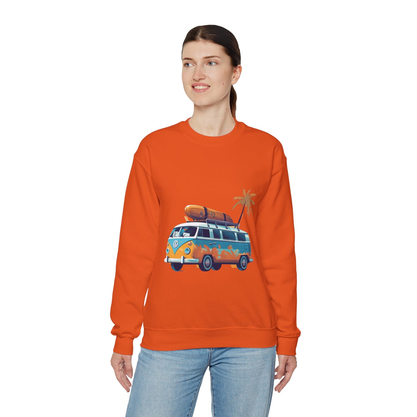 Retro Surf Van - Unisex Heavy Blend™ Crewneck Sweatshirt