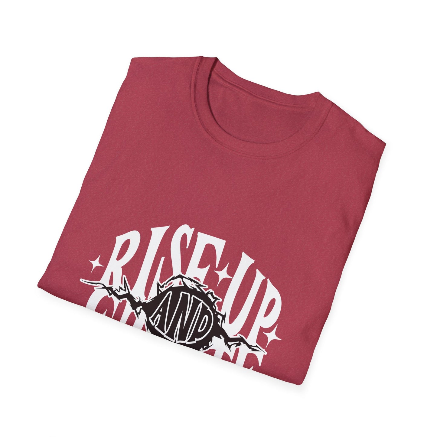 Rise Up And Create Unisex Softstyle T-Shirt, Motivational Tee, Inspirational Shirt, Artist Gift, Graphic Tee, Creative Apparel