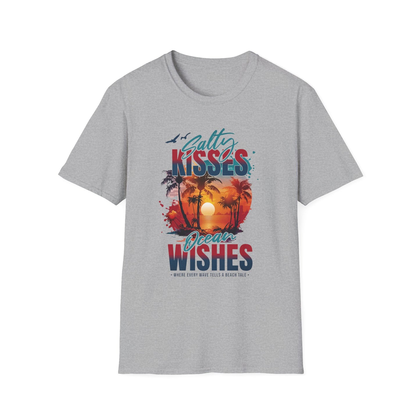 Beach Vibes T-Shirt - Salty Kisses, Ocean Wishes