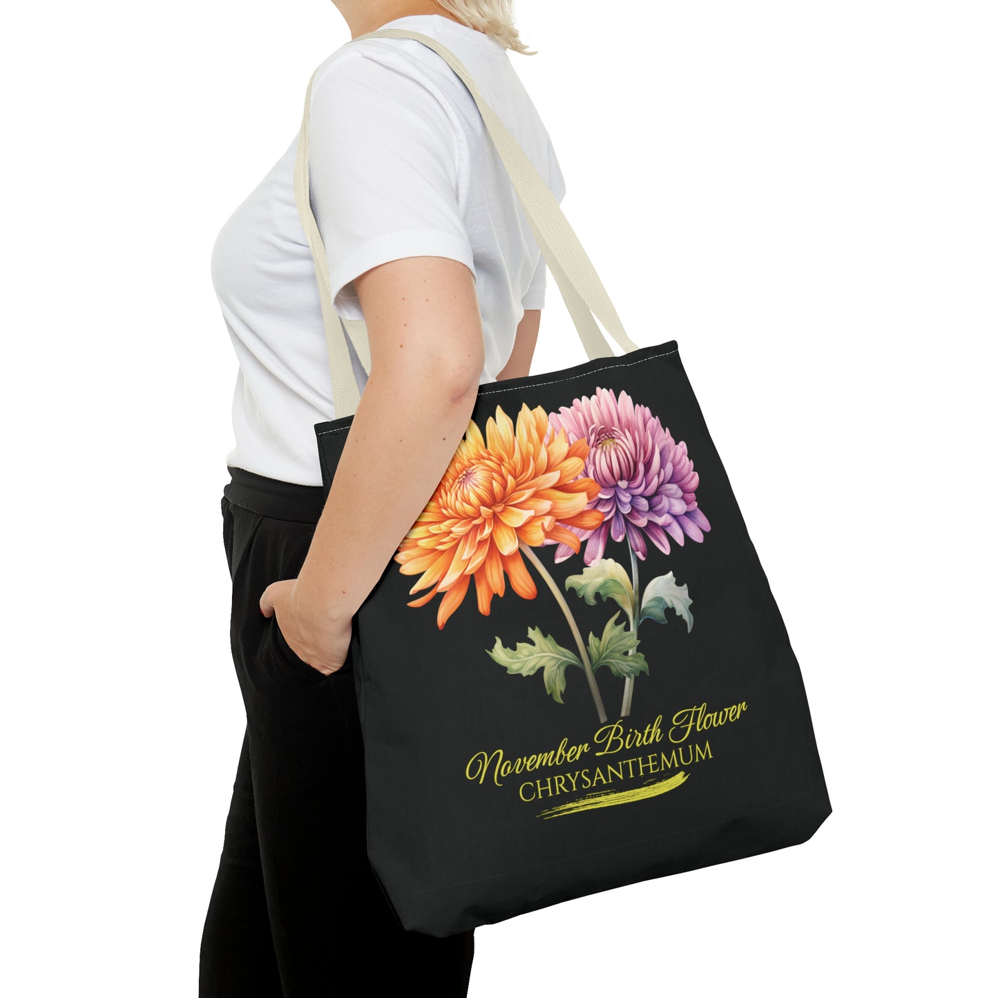 November Birth Flower: Chrysanthemum - Tote Bag (AOP)