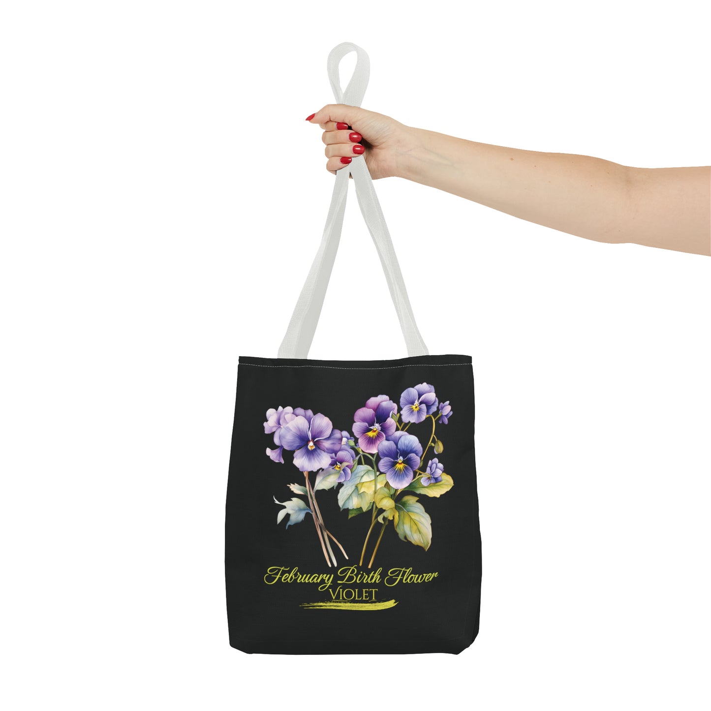 February Birth Flower: Violet - Tote Bag (AOP)
