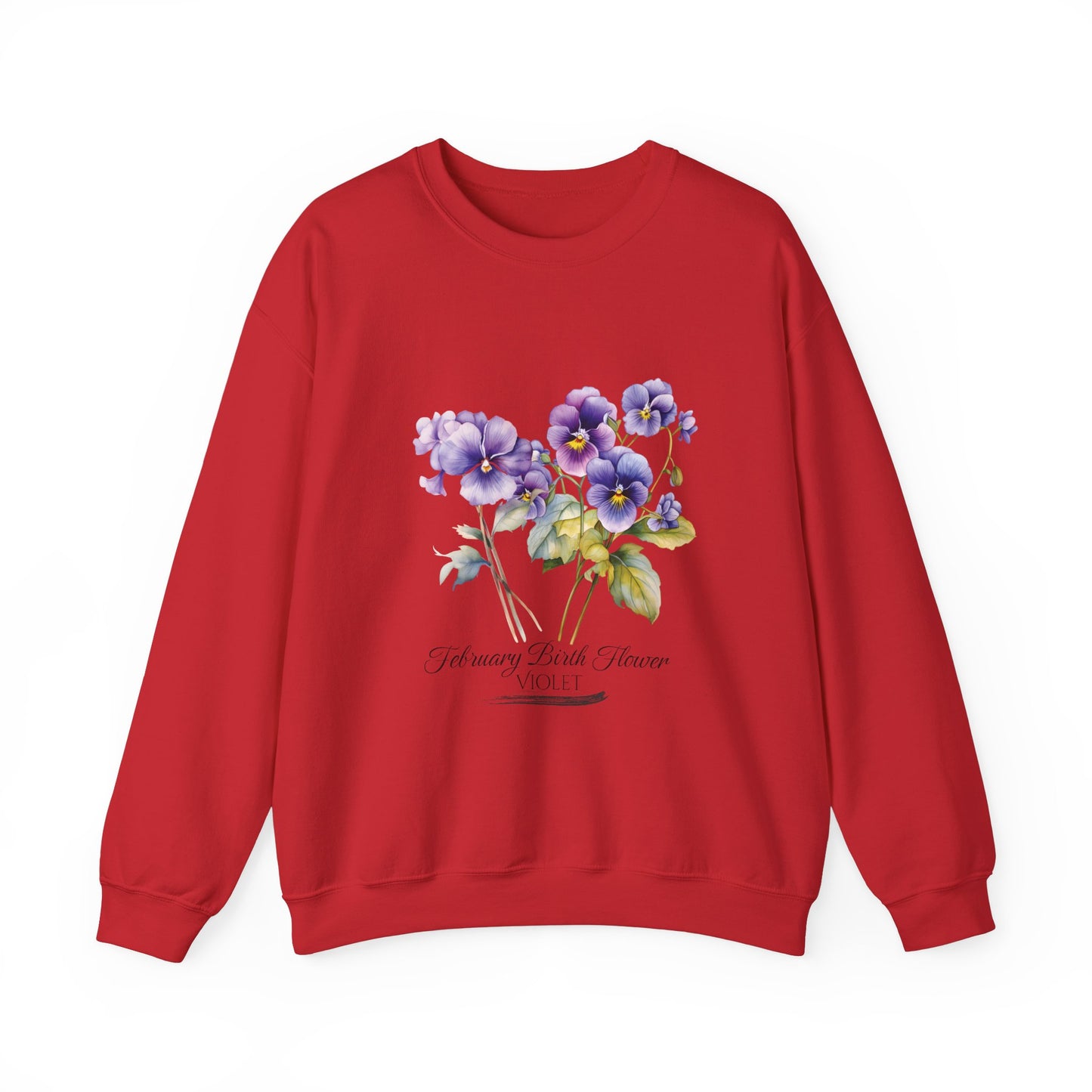 February Birth Flowers (Violet) - Unisex Heavy Blend™ Crewneck Sweatshirt