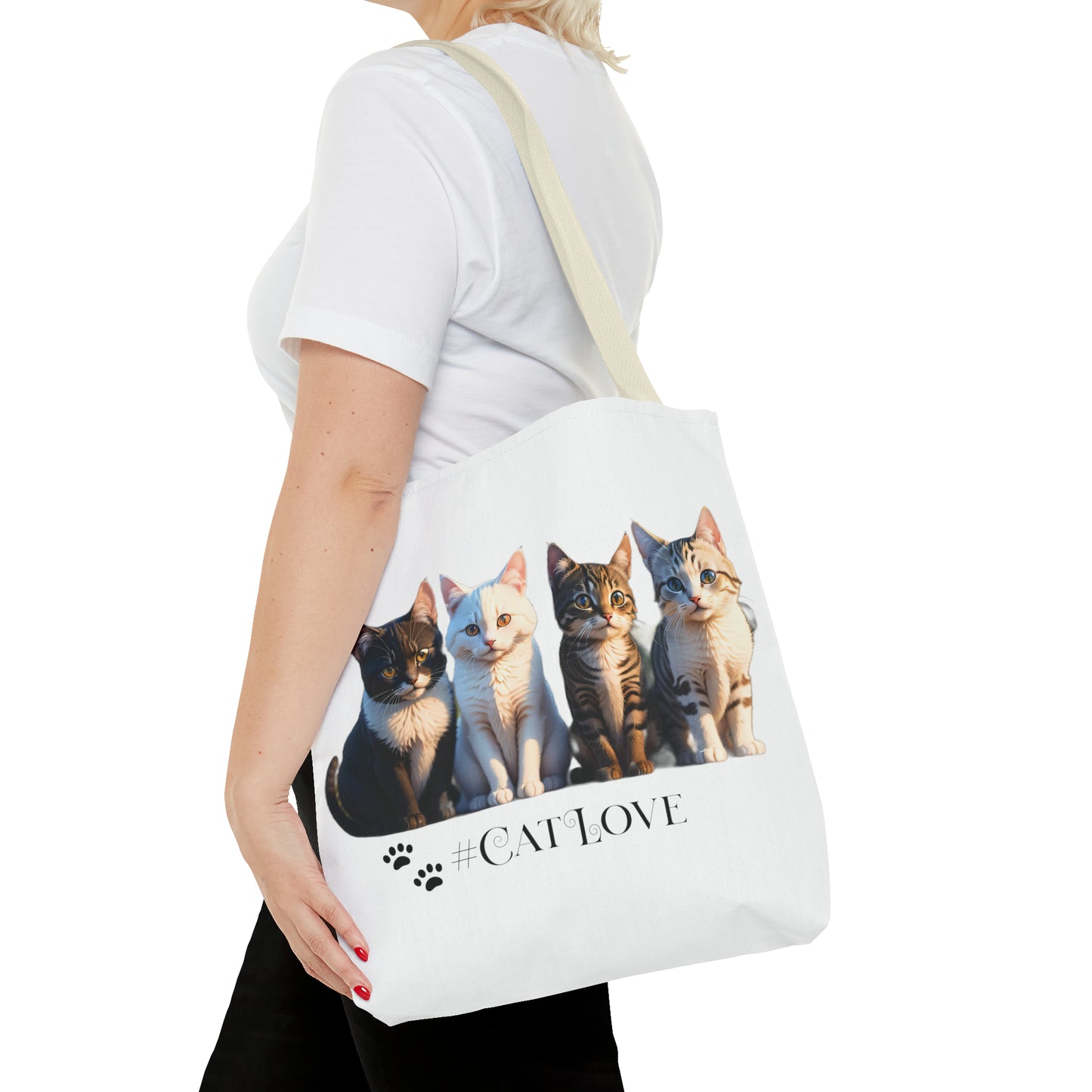 Tote Bag (AOP): #CatLove
