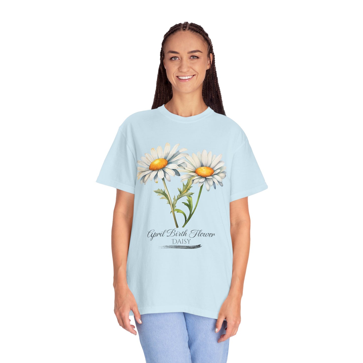 April Birth Flower "Daisy" - Unisex Garment-Dyed T-shirt