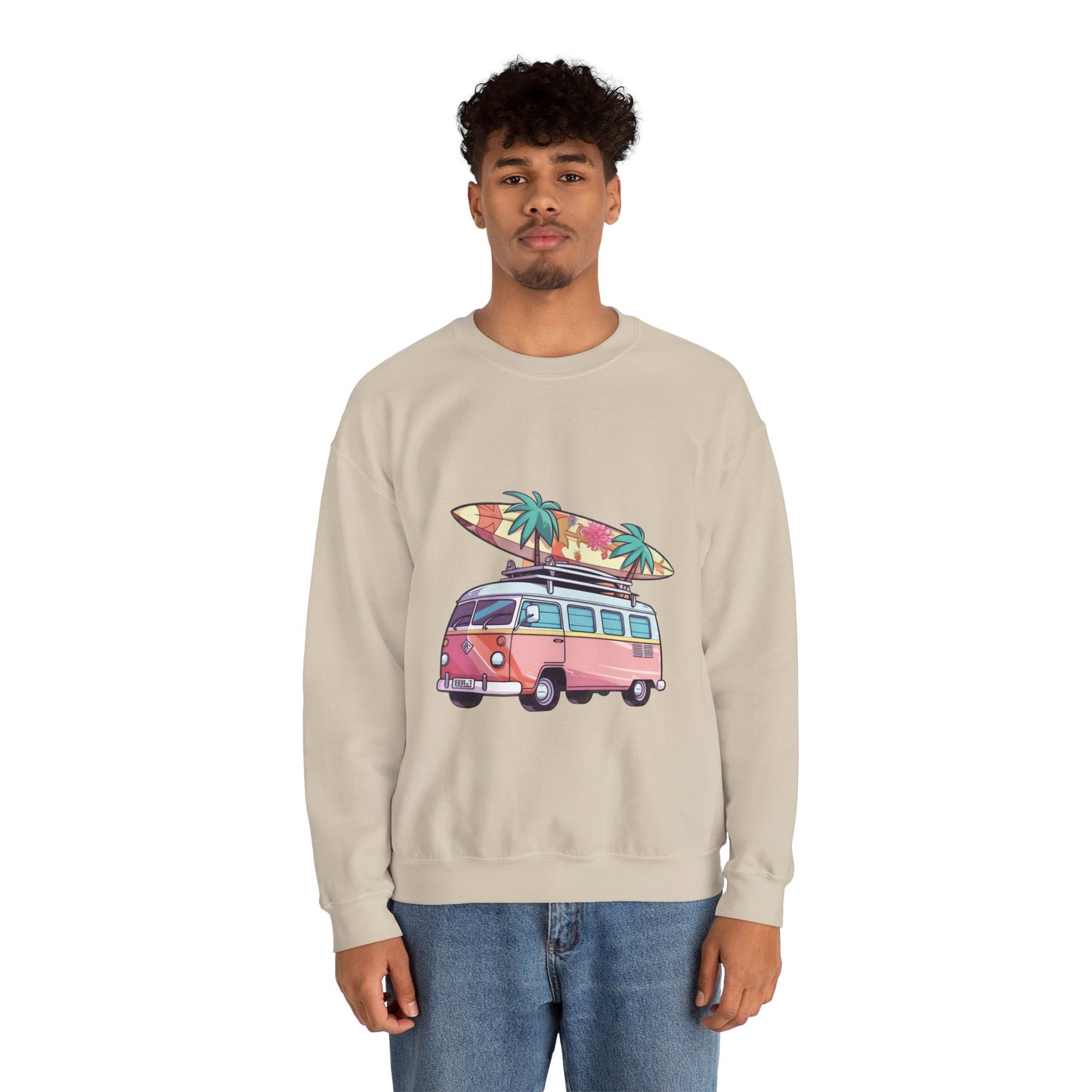 Retro Surf Van - Unisex Heavy Blend™ Crewneck Sweatshirt