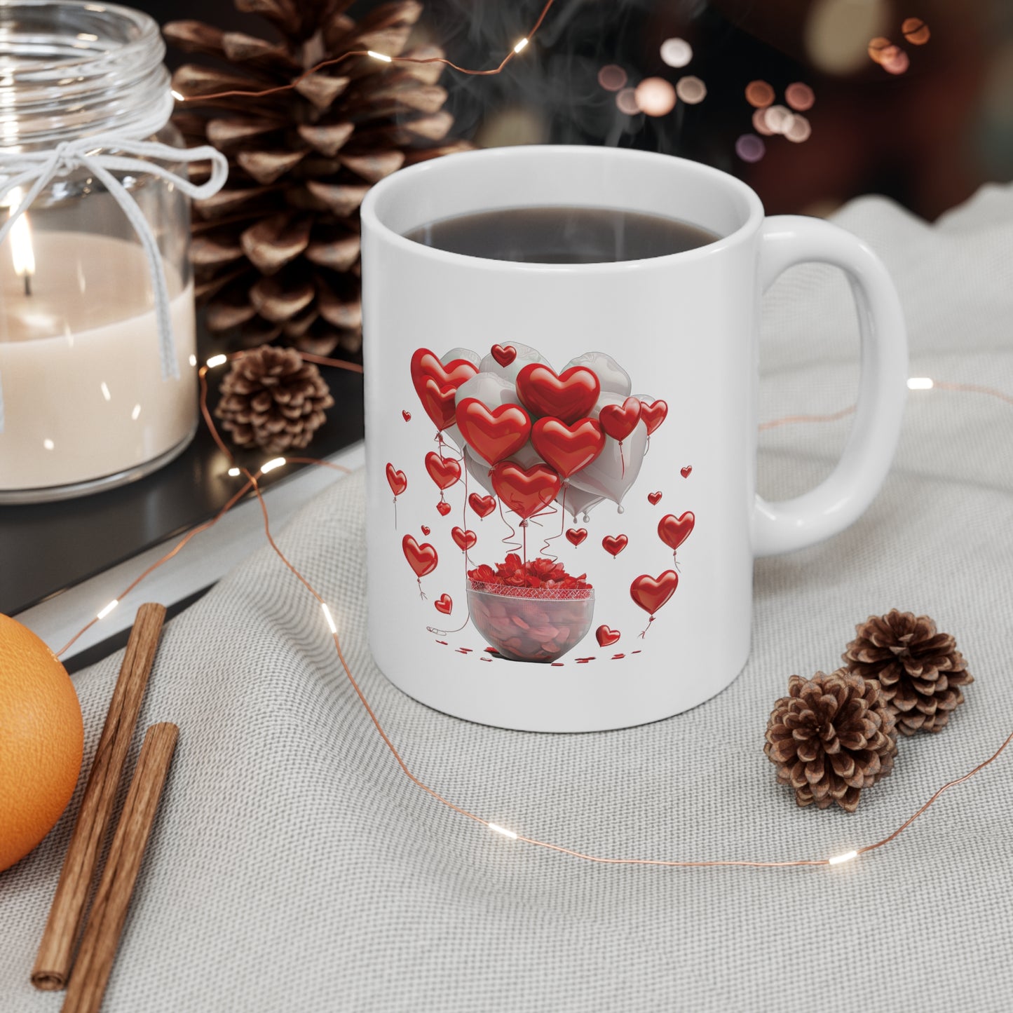 Valentine's Heart Basket: Ceramic Mug 11oz