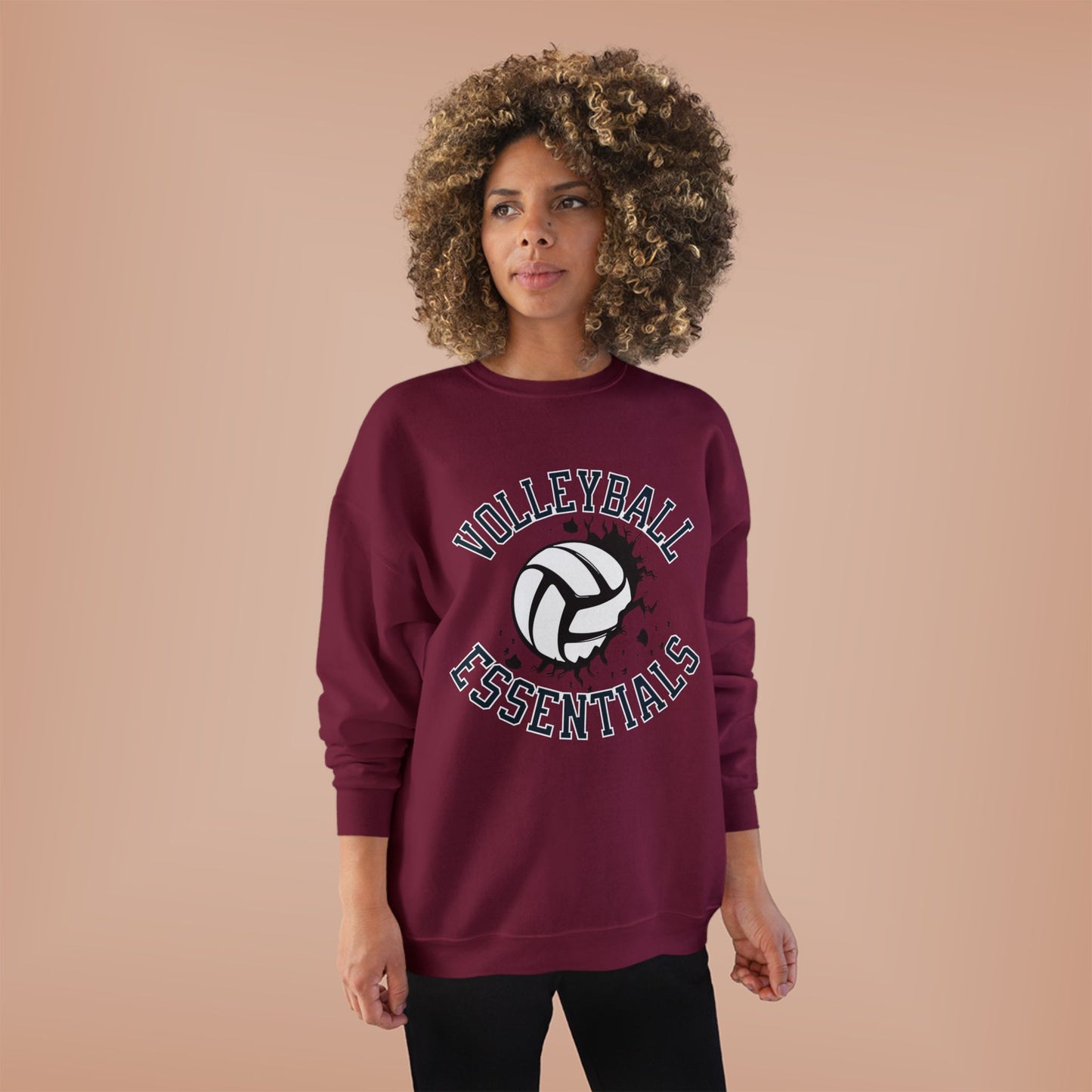 Volleyball Essentials Eco-Friendly Sweatshirt, Casual Sportswear, Gift for Volleyball Players, Team Apparel, Workout Clothing