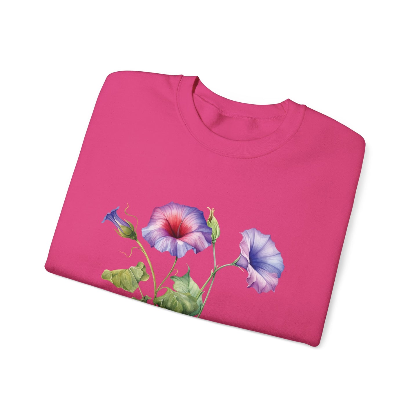 September Birth Flower (Morning Glory) - Unisex Heavy Blend™ Crewneck Sweatshirt