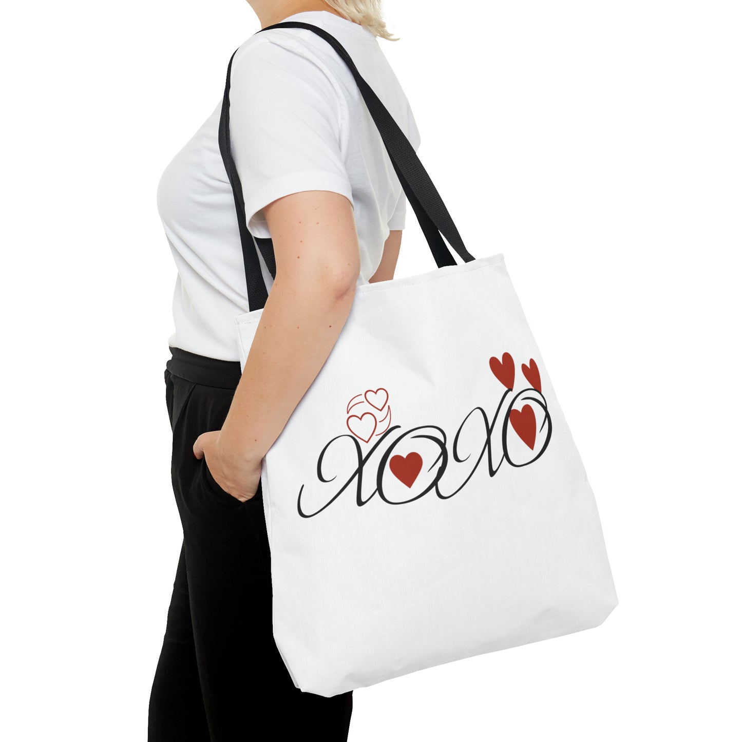 Valentine: XOXO with Hearts - Tote Bag (AOP)