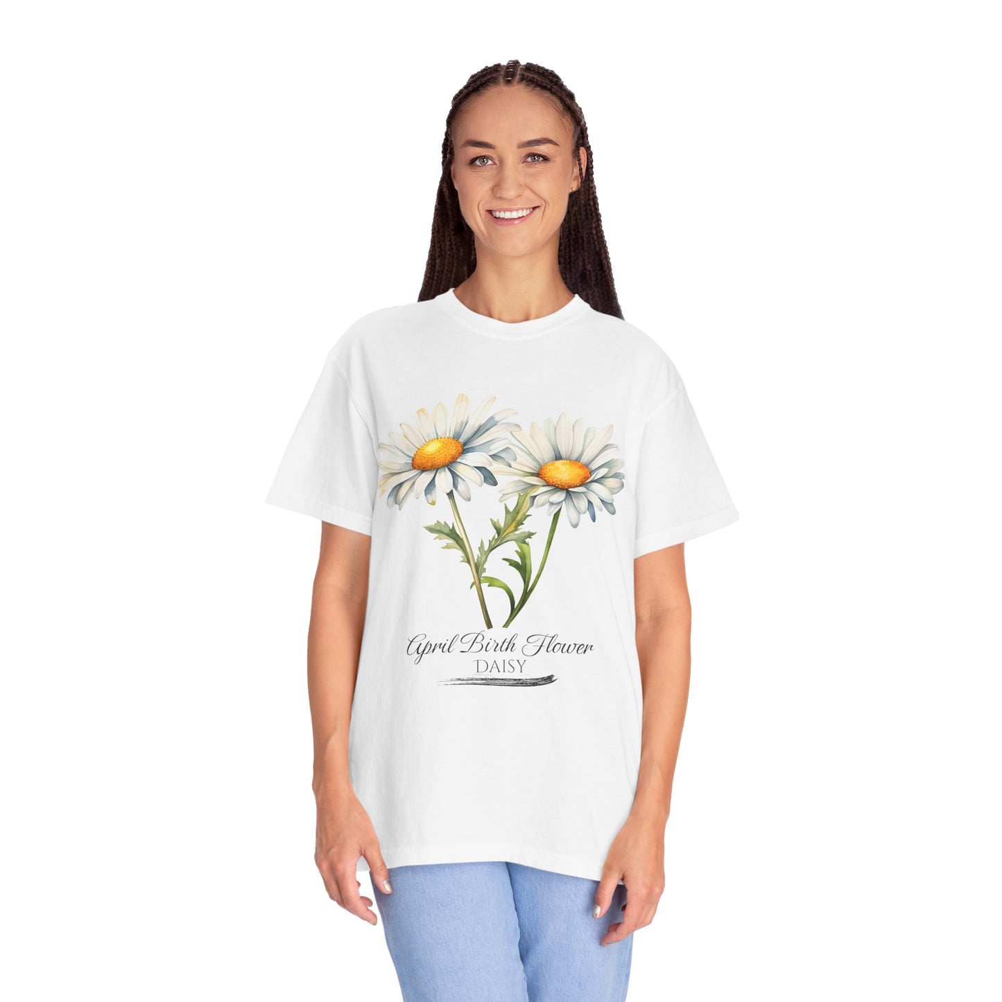 April Birth Flower "Daisy" - Unisex Garment-Dyed T-shirt