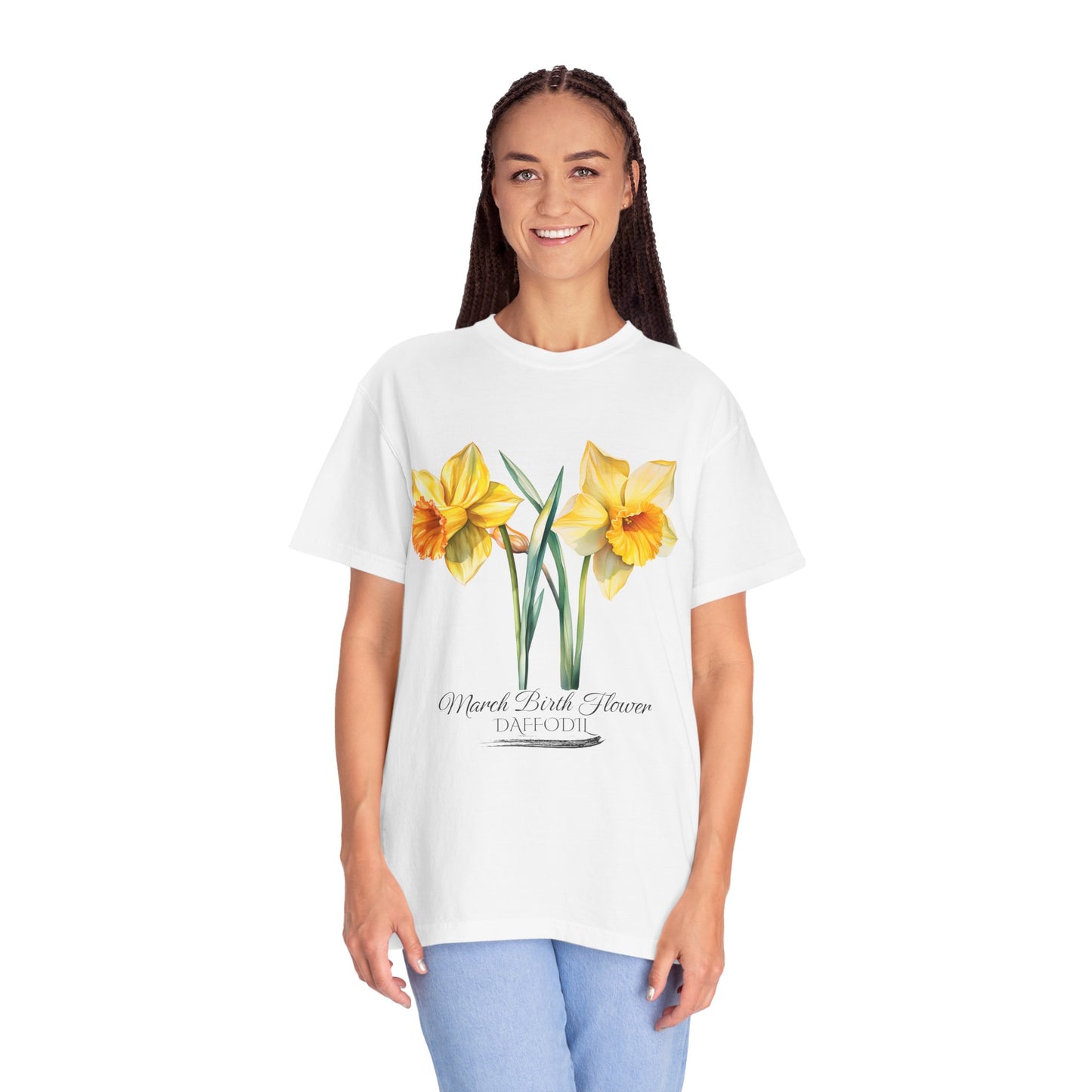 March Birth Flower "Daffodil" - Unisex Garment-Dyed T-shirt