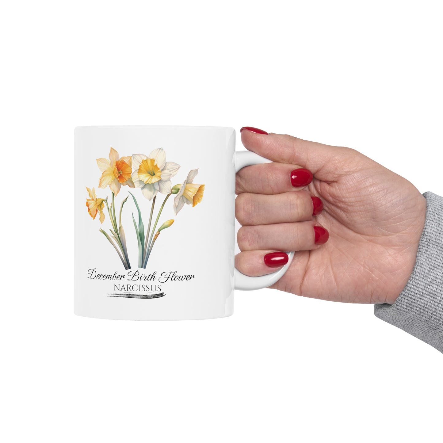 December Birth Flower (Narcissus): Ceramic Mug 11oz