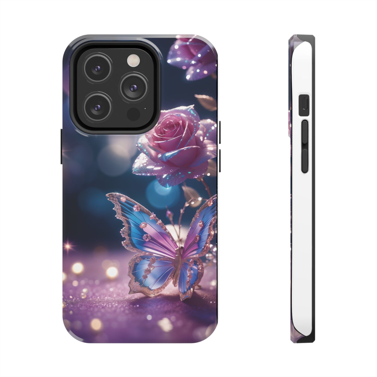 Tough Phone Cases: Fantasy butterfly and roses