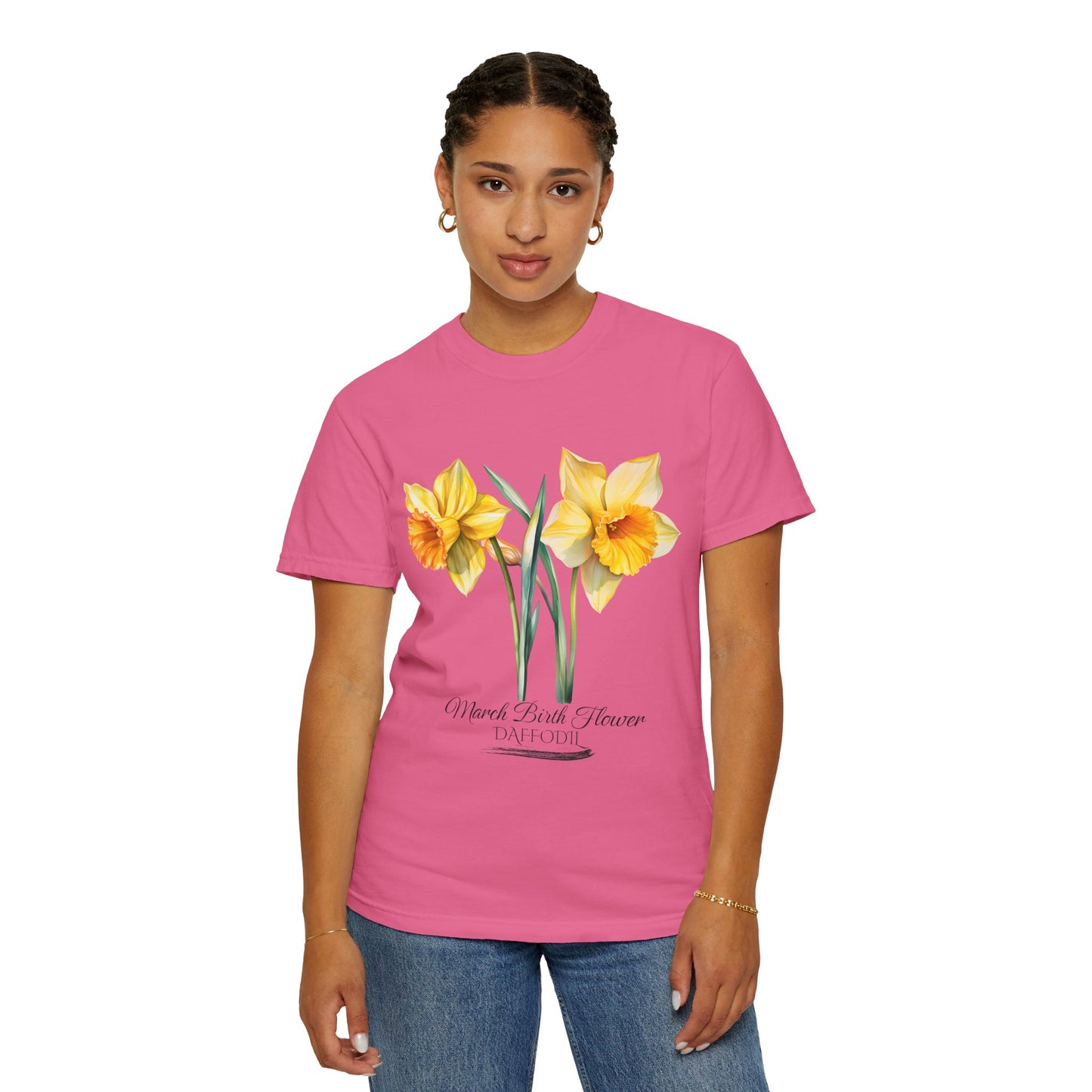 March Birth Flower "Daffodil" - Unisex Garment-Dyed T-shirt