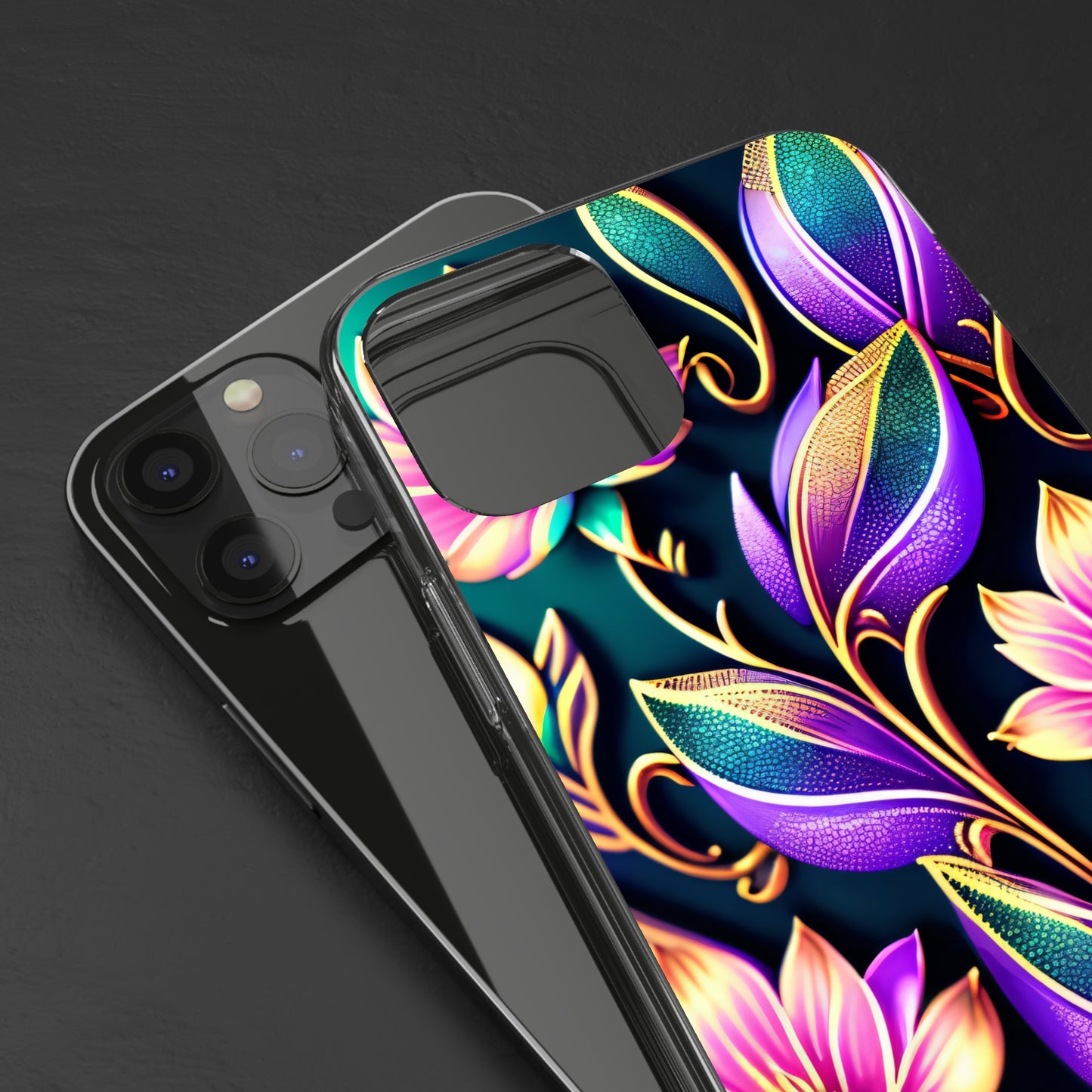 Clear Phone Cases: Fantasy Flower