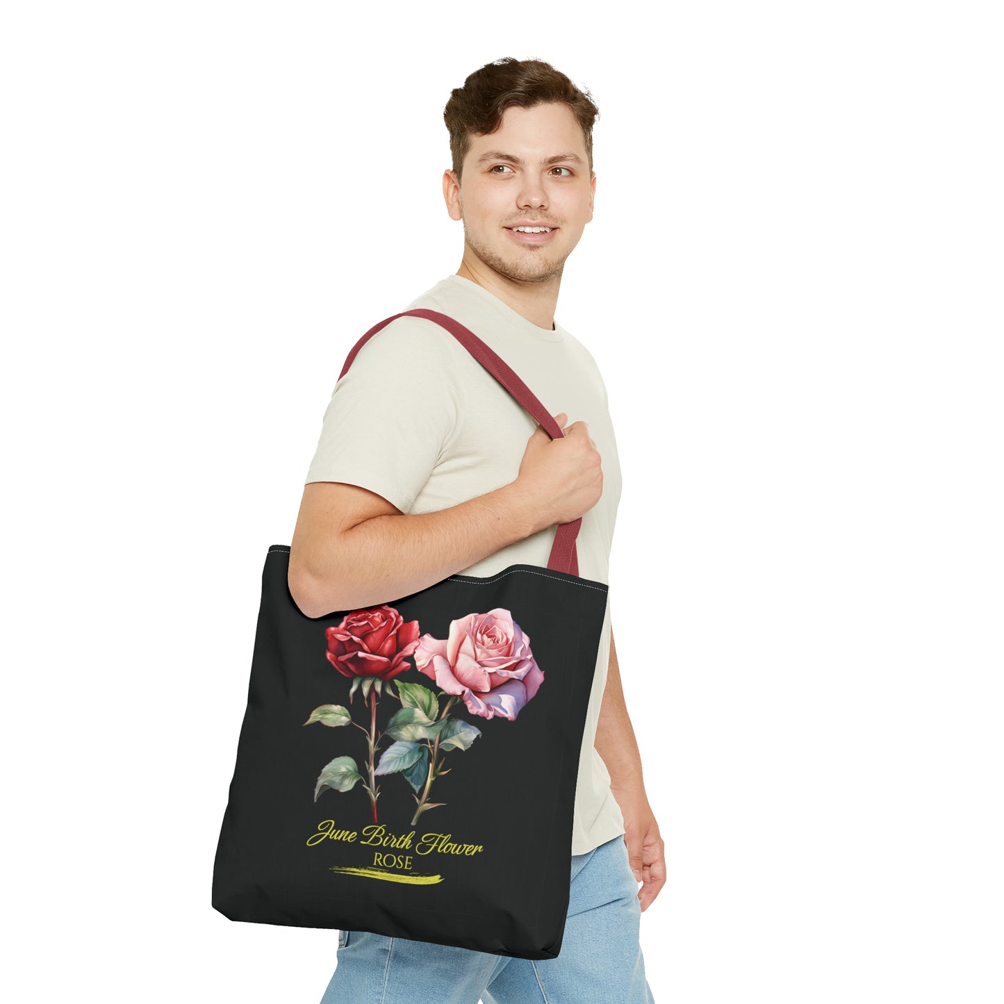 June Birth Flower: Rose - Tote Bag (AOP)