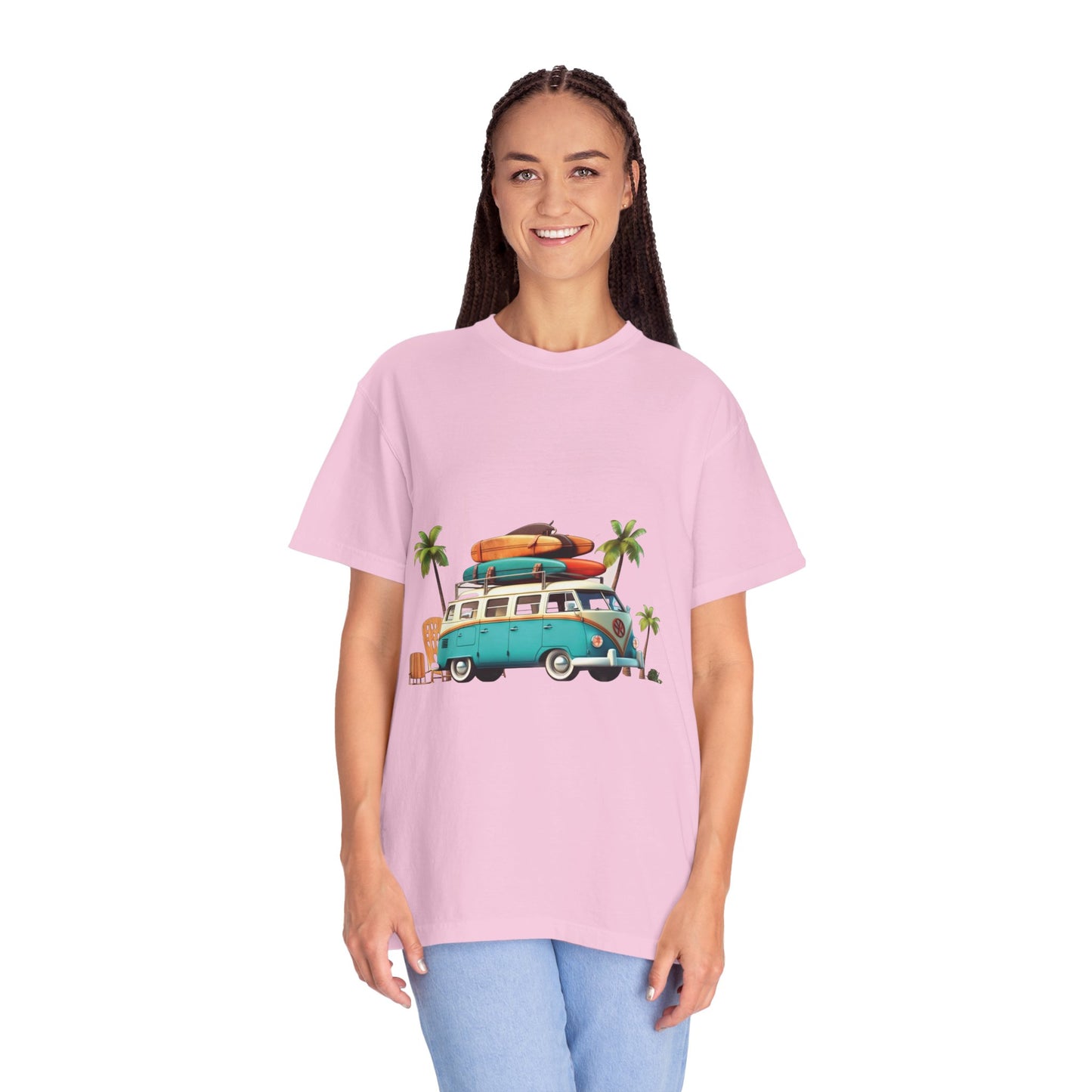 Retro Surf Van: Unisex Garment-Dyed T-shirt