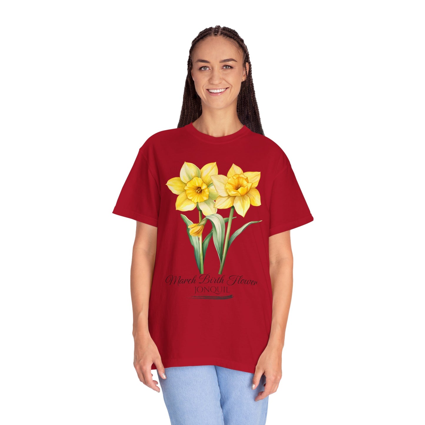 March Birth Flower "Jonquil" - Unisex Garment-Dyed T-shirt