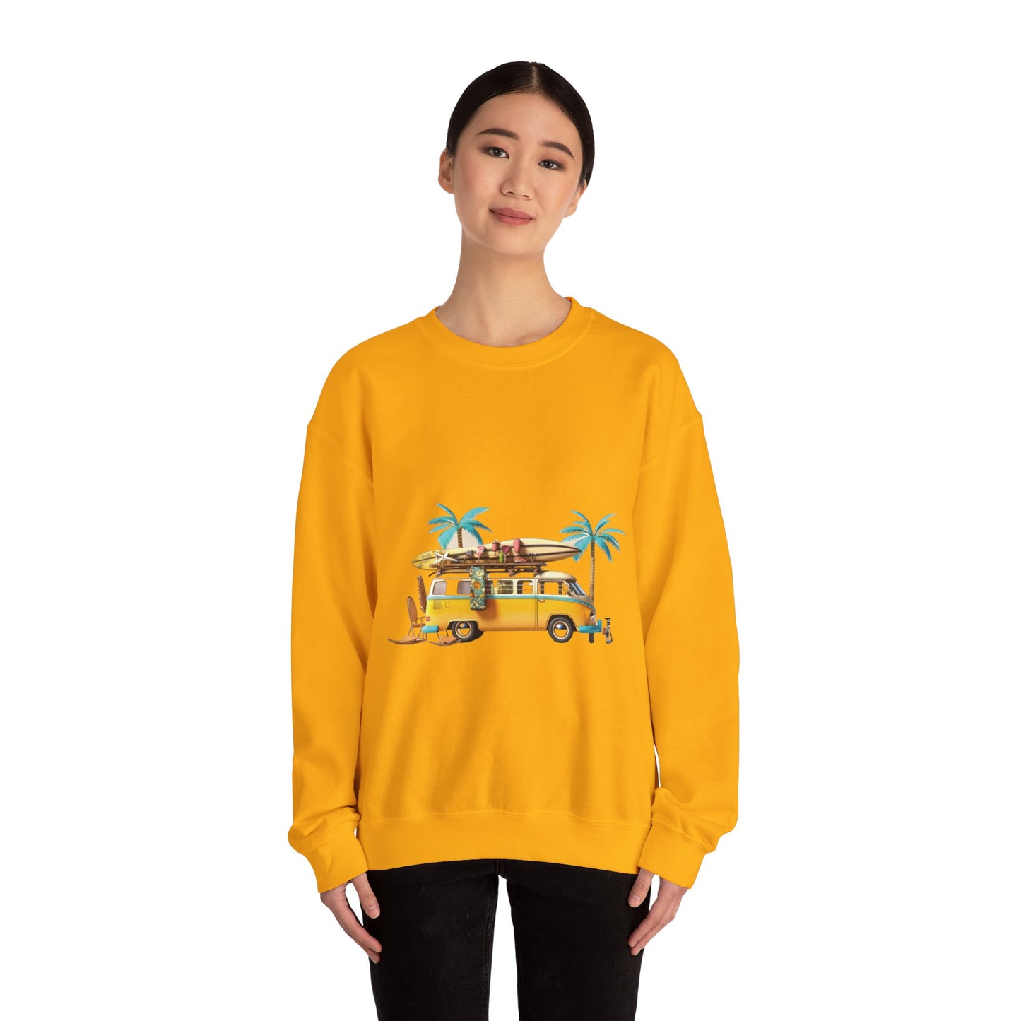 Retro Surf Van - Unisex Heavy Blend™ Crewneck Sweatshirt