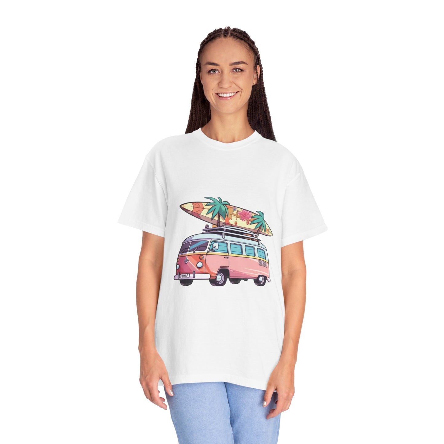 Retro Surf Van: Unisex Garment-Dyed T-shirt