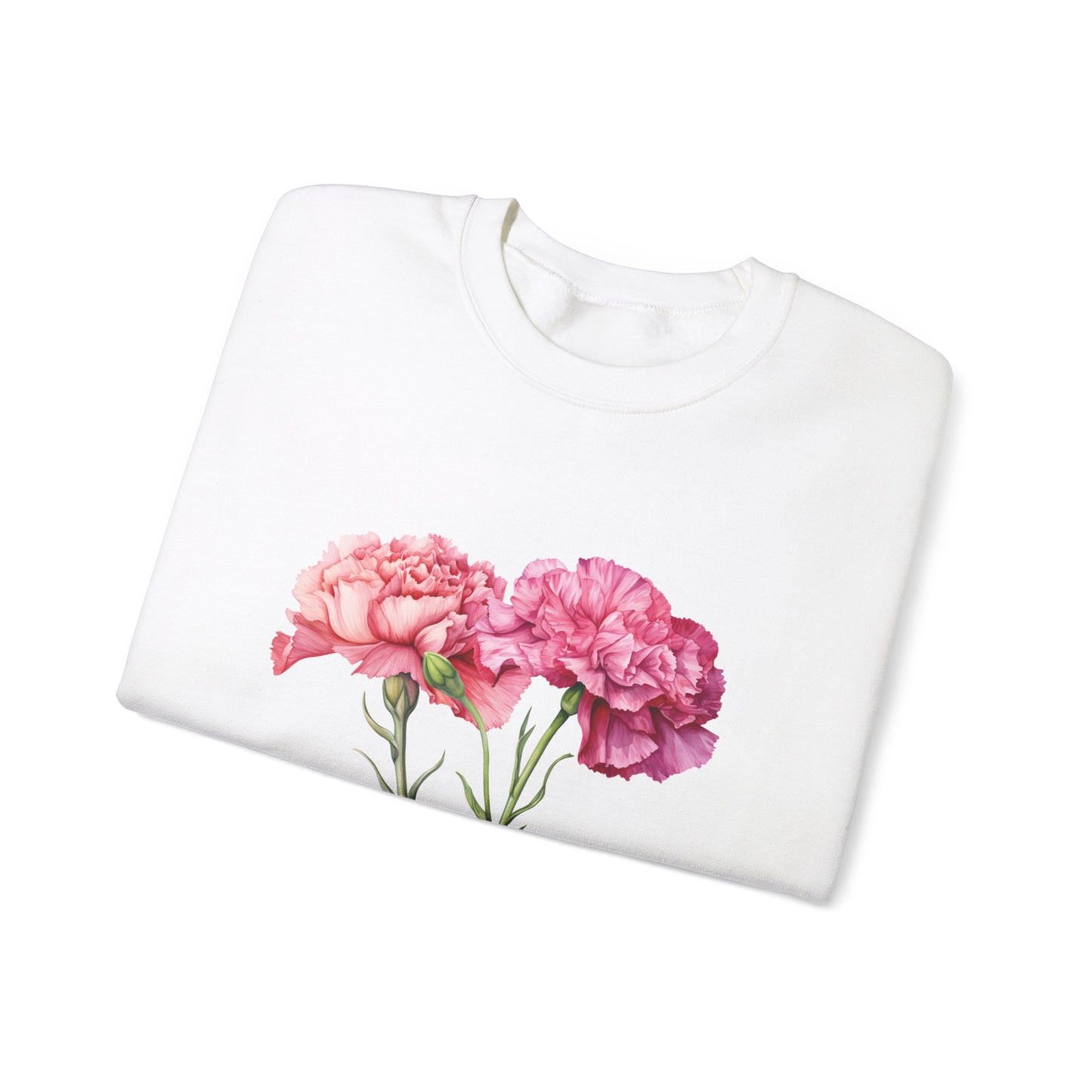 January Birth Flower (Carnation) - Unisex Heavy Blend™ Crewneck Sweatshirt