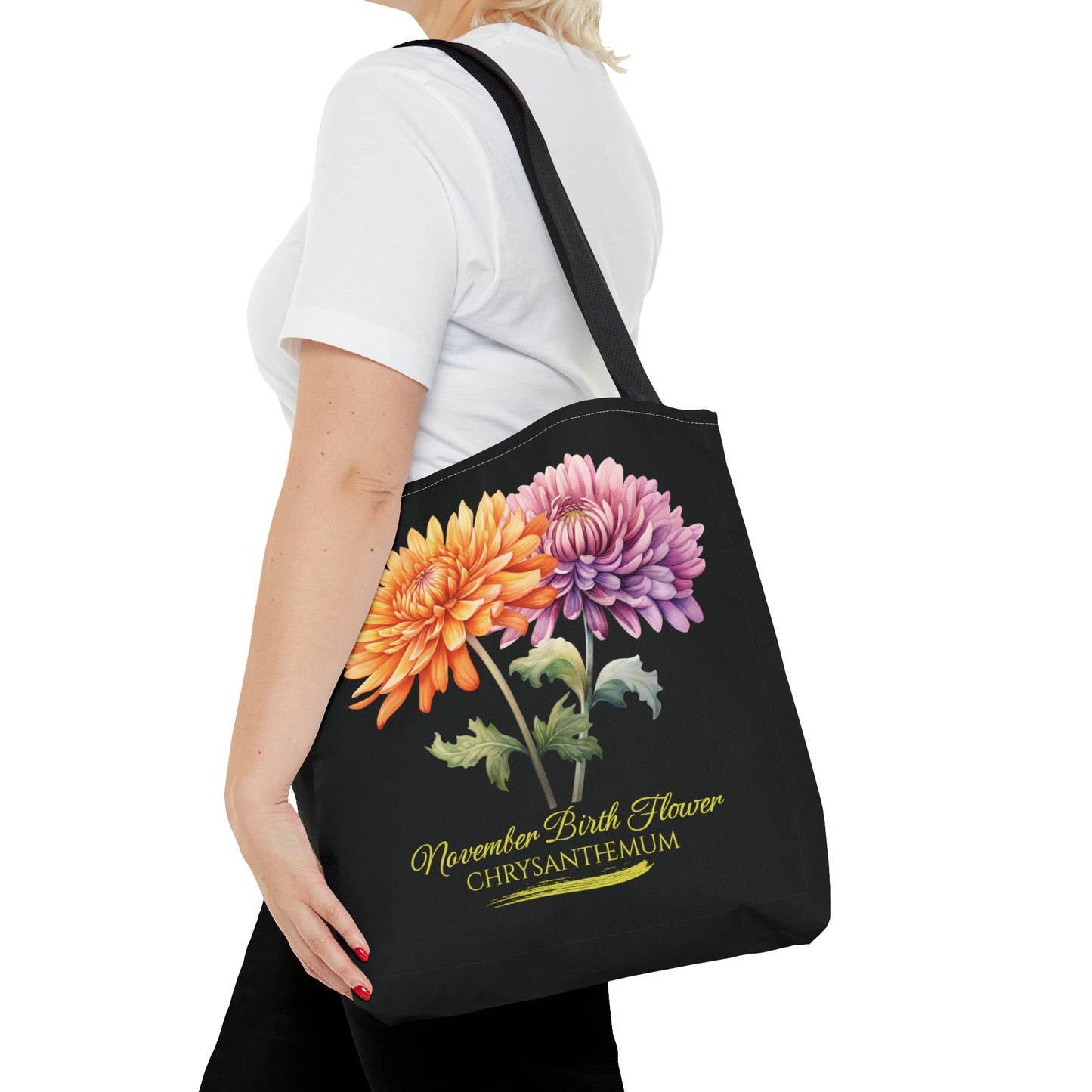 November Birth Flower: Chrysanthemum - Tote Bag (AOP)