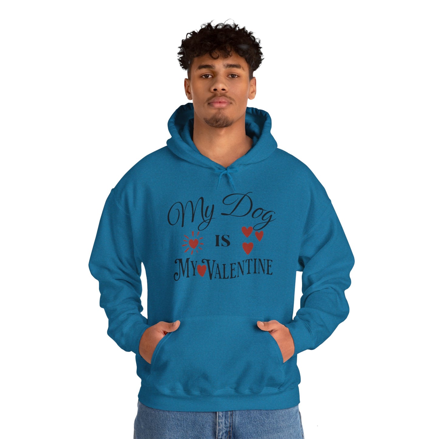 My Dog Is My Valentine - Unisex Heavy Blend™ Hooded Sweatshirt