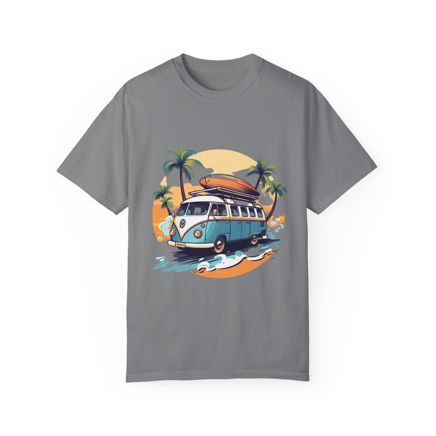 Retro Surf Van: Unisex Garment-Dyed T-shirt