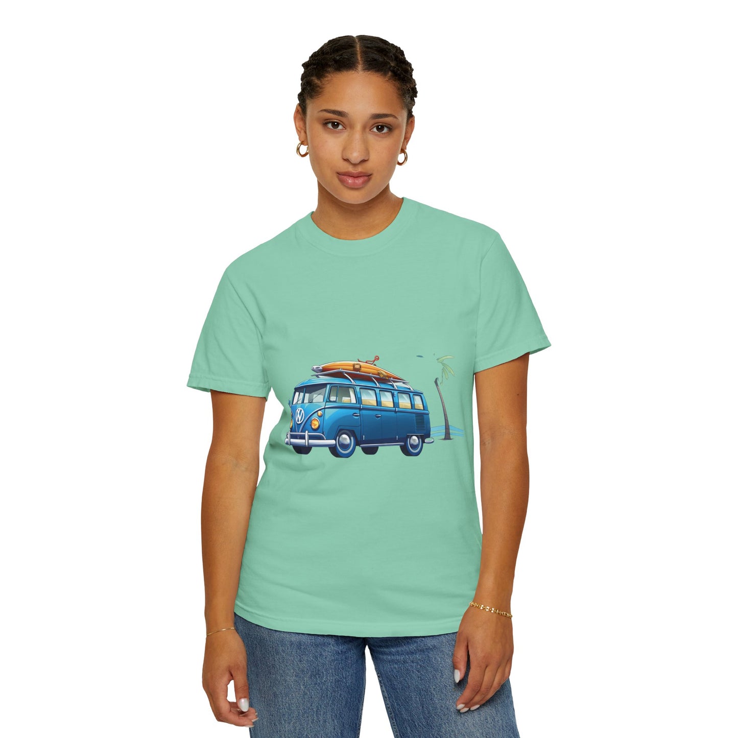 Retro Surf Van: Unisex Garment-Dyed T-shirt