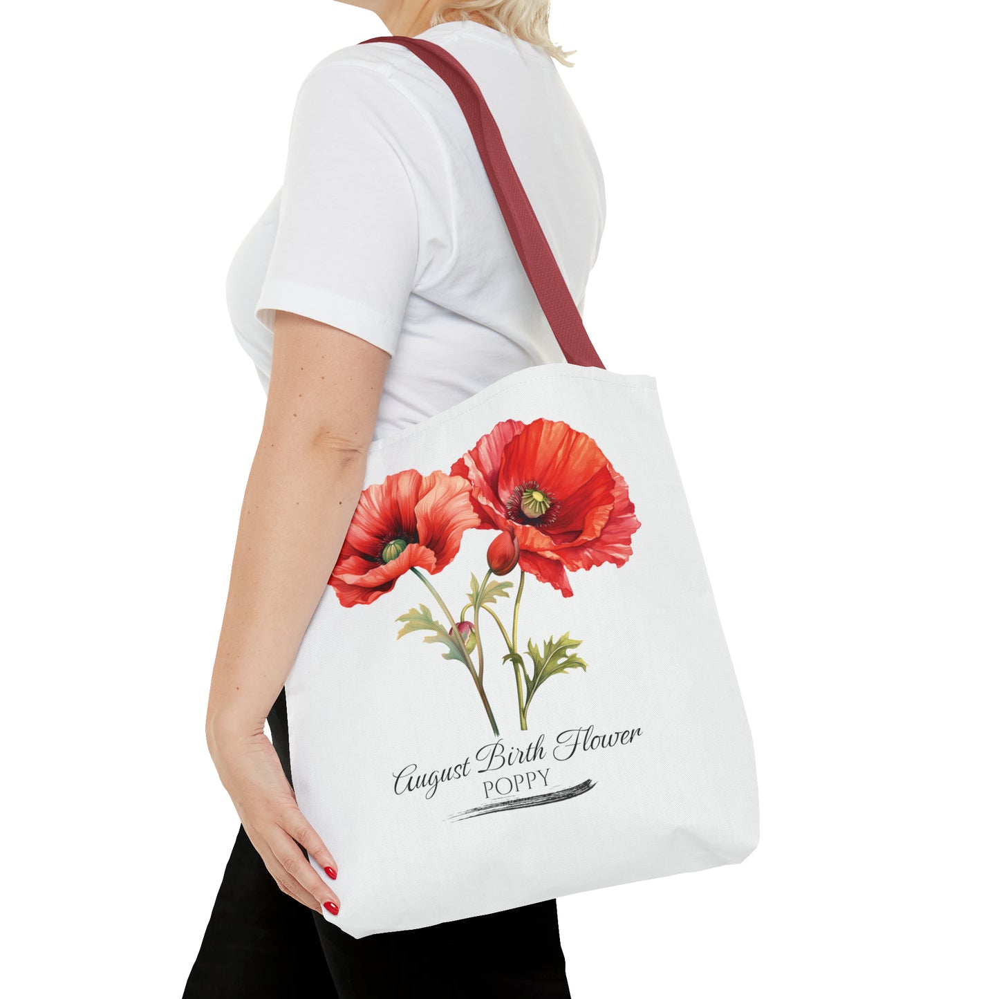 August Birth Flower: Poppy - Tote Bag (AOP)