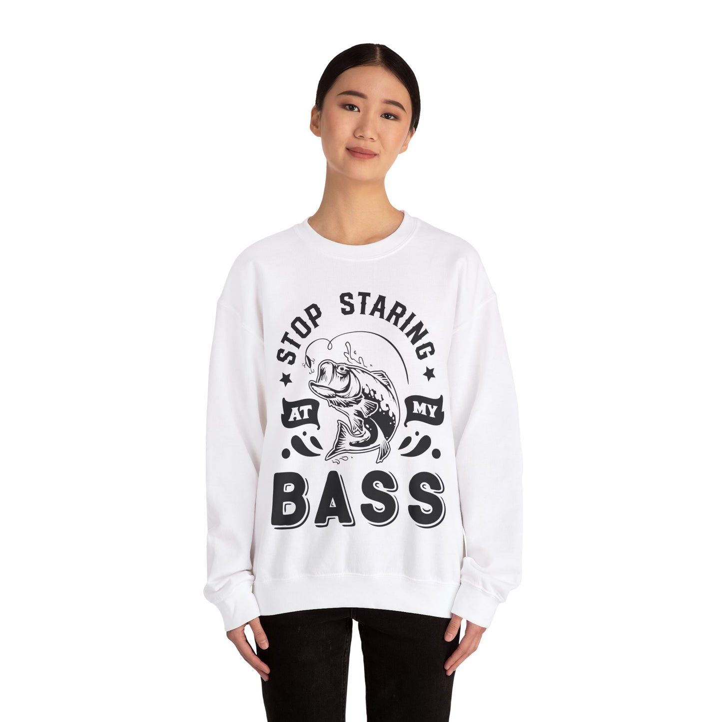 Stop staring at my Bass - Unisex Heavy Blend™ Crewneck Sweatshirt