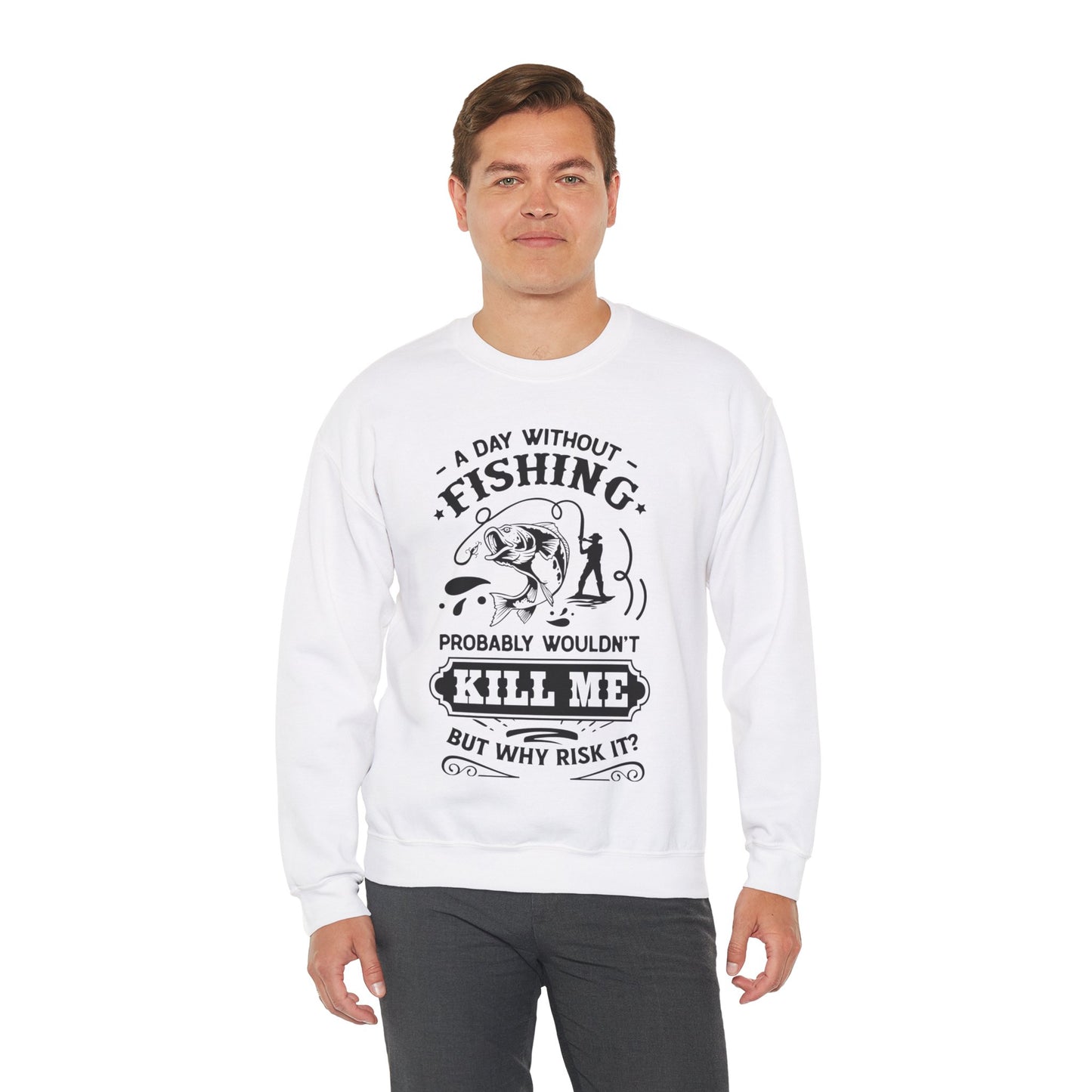 A day without fishing - Unisex Heavy Blend™ Crewneck Sweatshirt