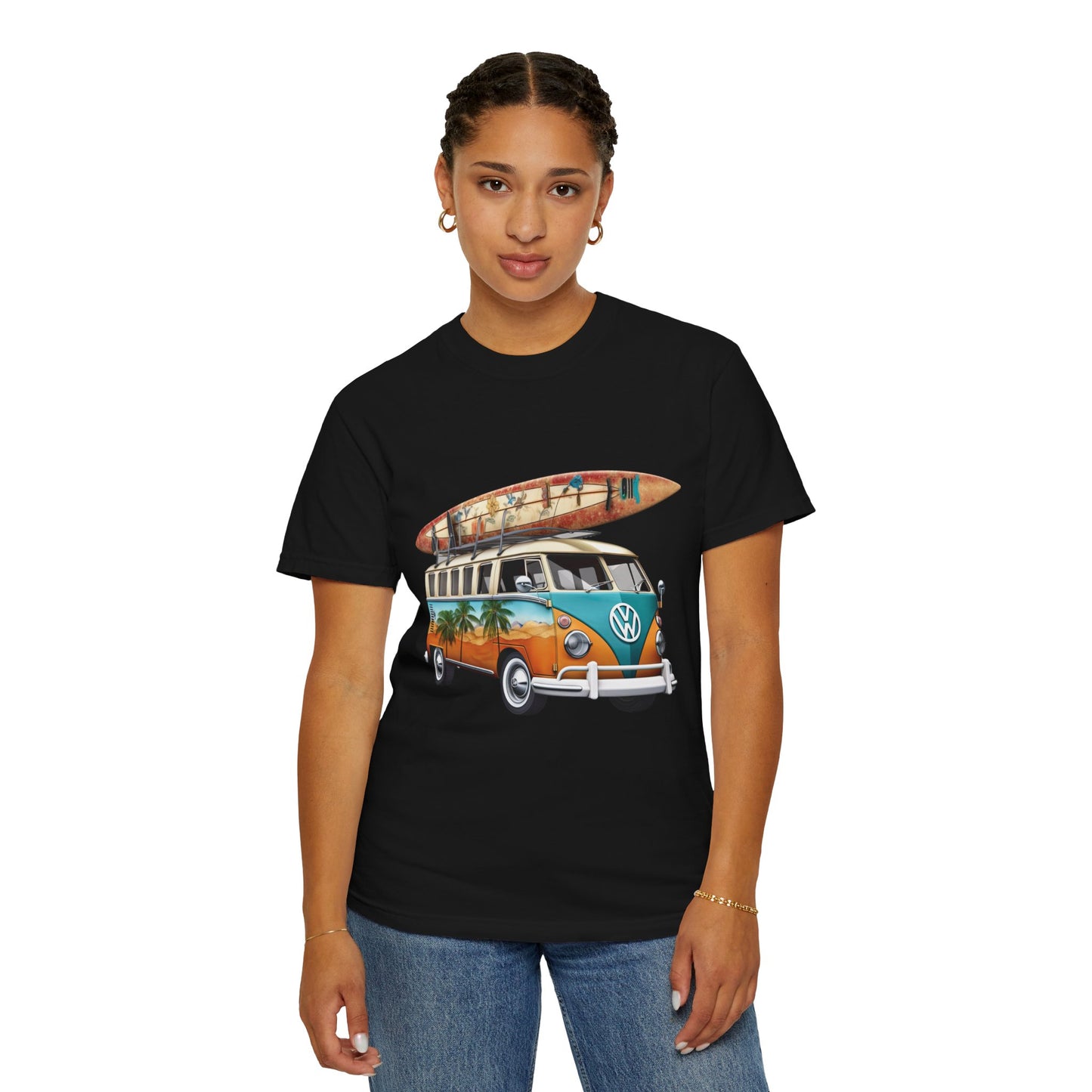 Retro Surf Van: Unisex Garment-Dyed T-shirt