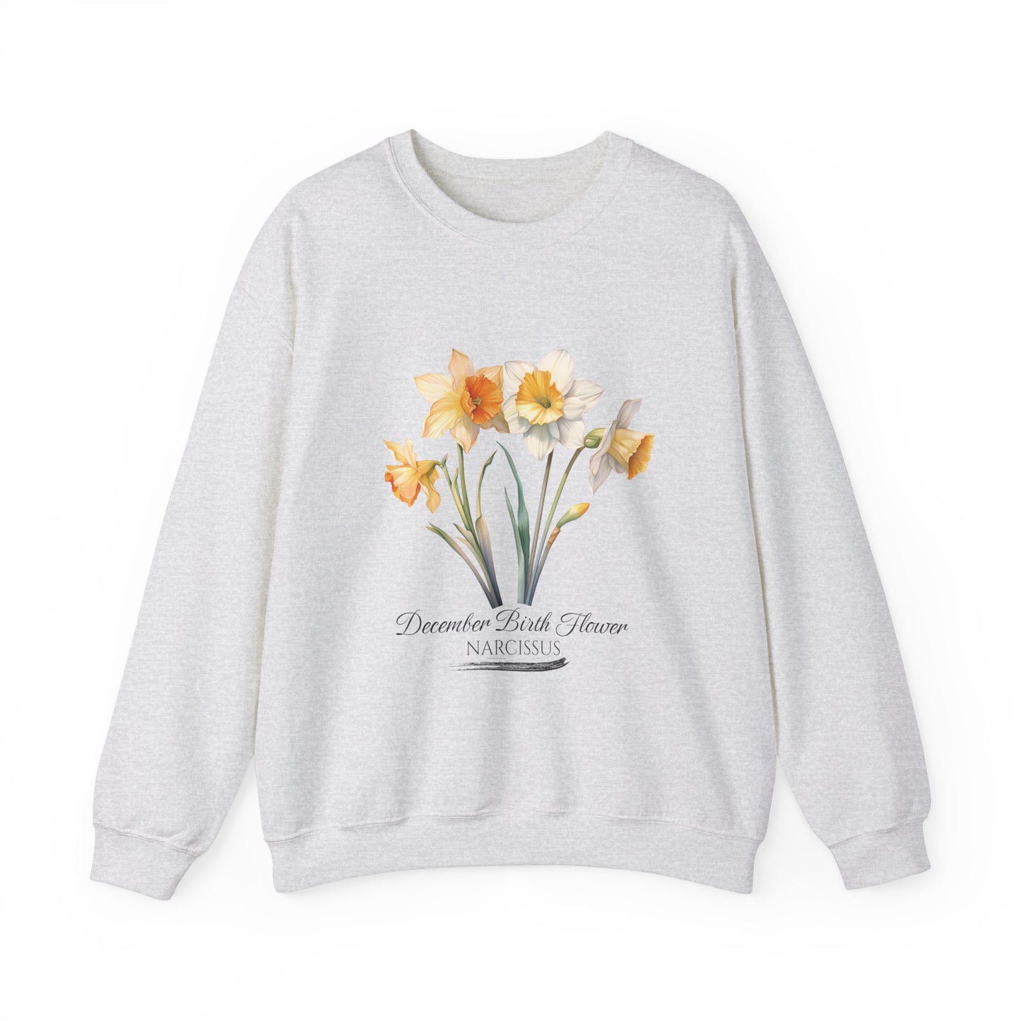 December Birth Flower (Narcisus) - Unisex Heavy Blend™ Crewneck Sweatshirt