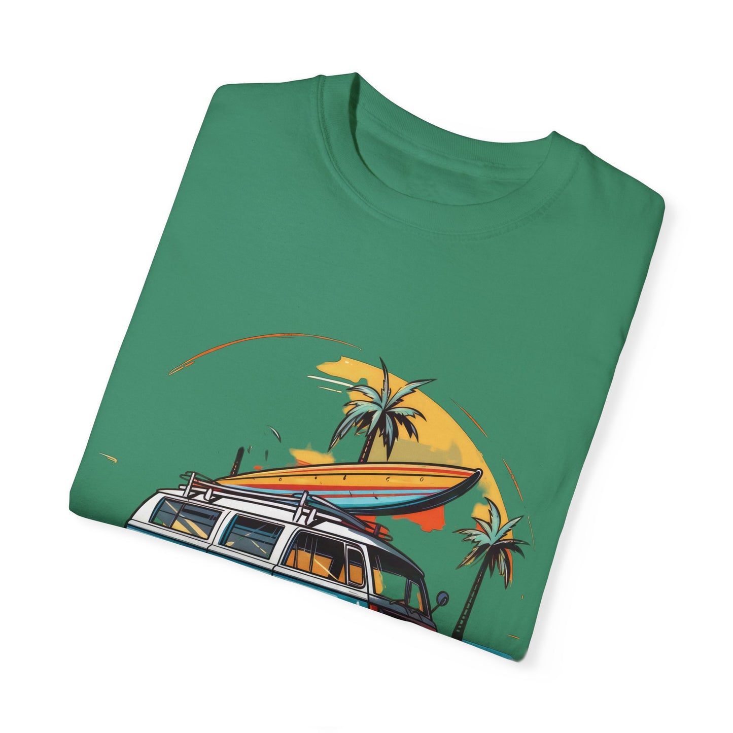 Retro Surf Van: Unisex Garment-Dyed T-shirt