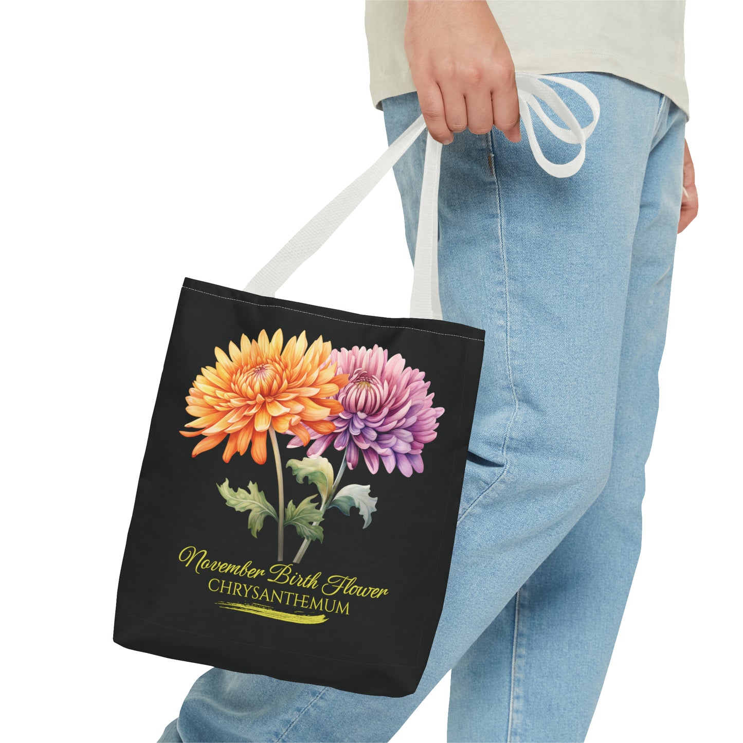 November Birth Flower: Chrysanthemum - Tote Bag (AOP)