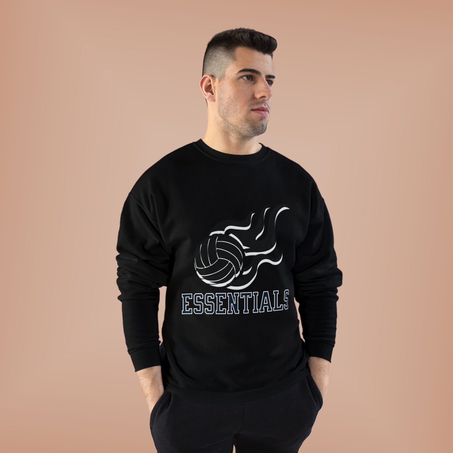 Volleyball Essentials Crewneck Sweatshirt - Unisex Eco-Friendly, Sportswear, Athletic Casual, Team Spirit, Gift for Sports Lovers