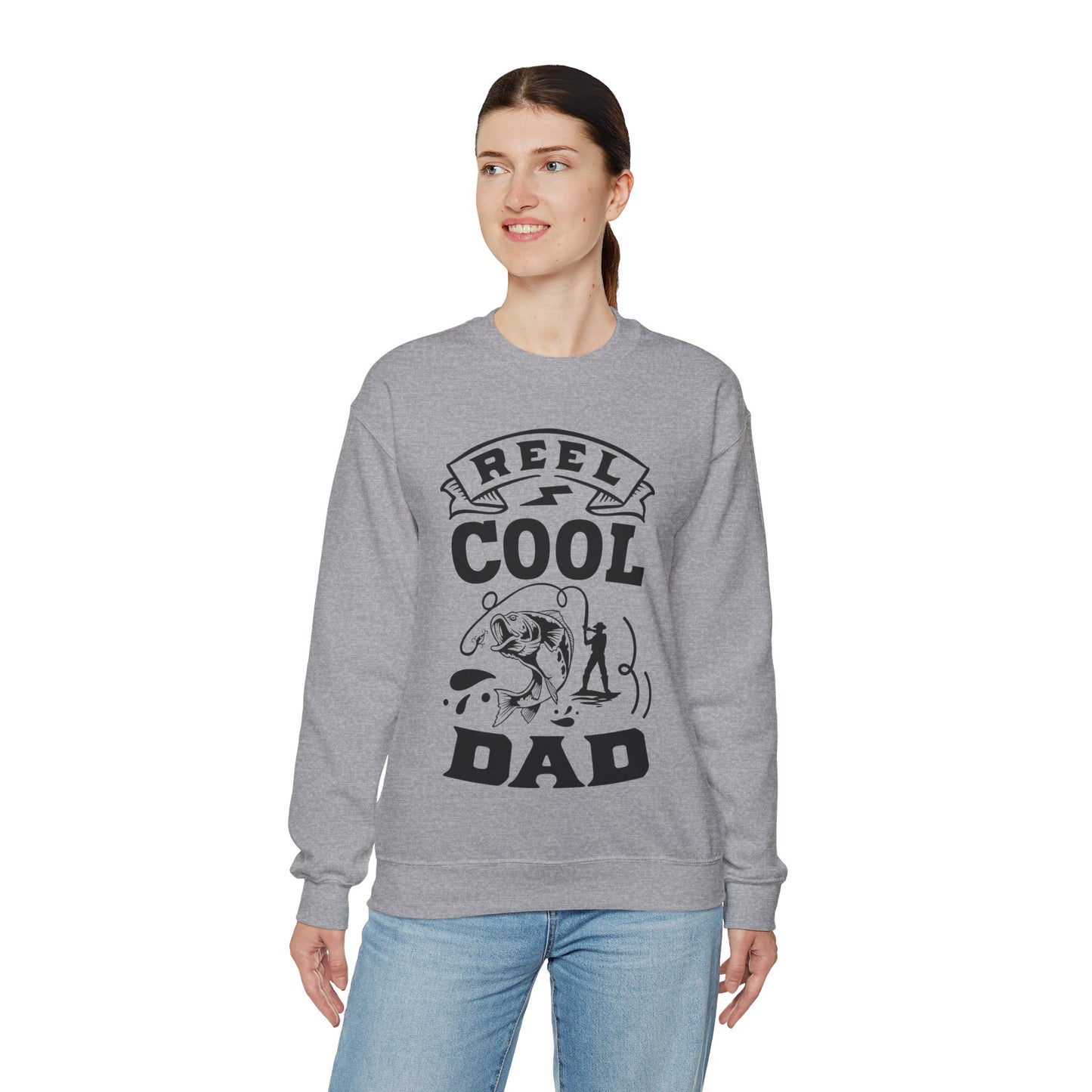 Reel cool dad - Unisex Heavy Blend™ Crewneck Sweatshirt