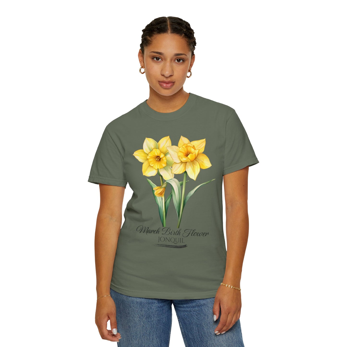 March Birth Flower "Jonquil" - Unisex Garment-Dyed T-shirt