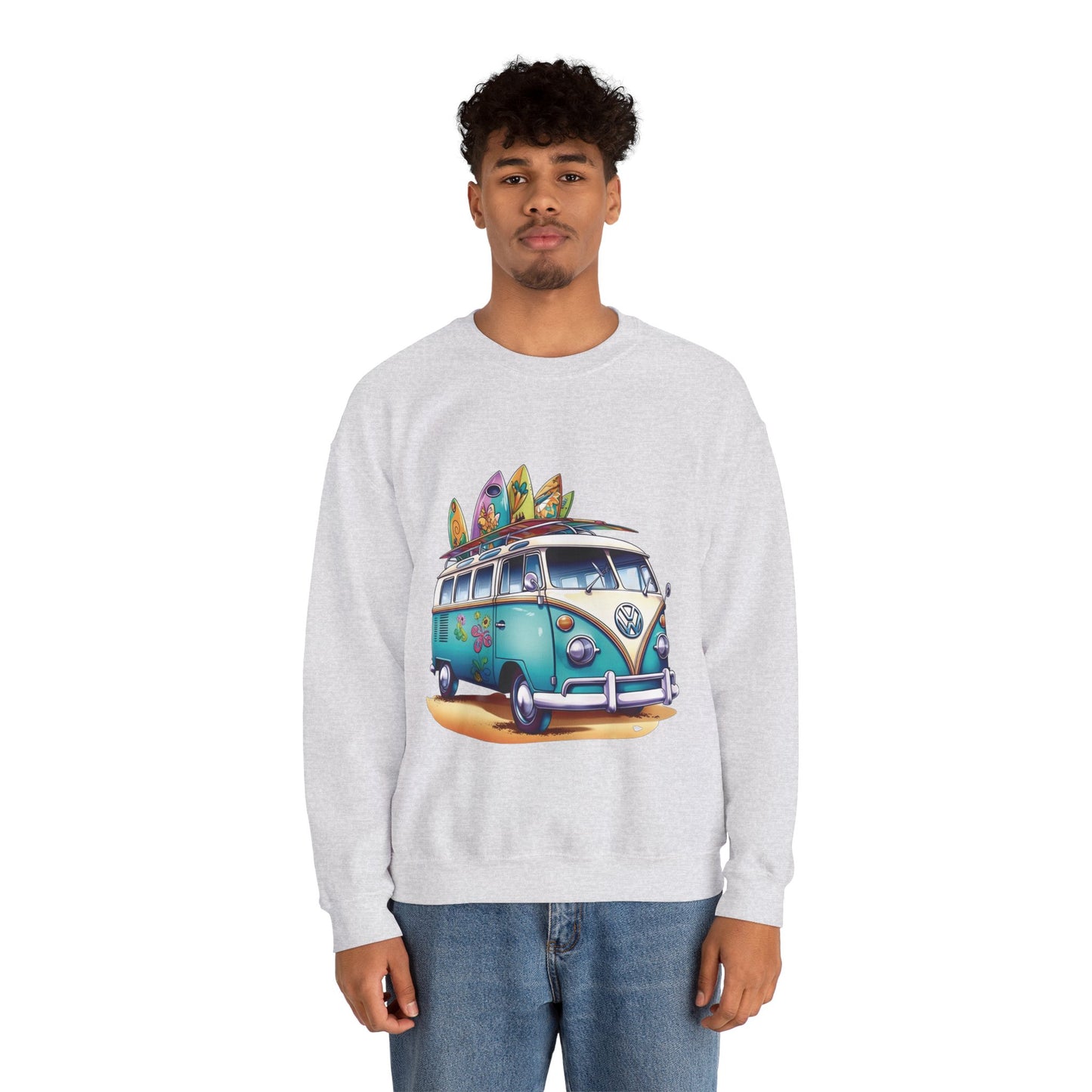 Retro Surf Van - Unisex Heavy Blend™ Crewneck Sweatshirt