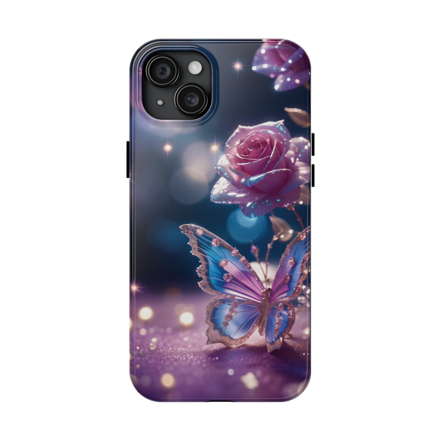 Tough Phone Cases: Fantasy butterfly and roses