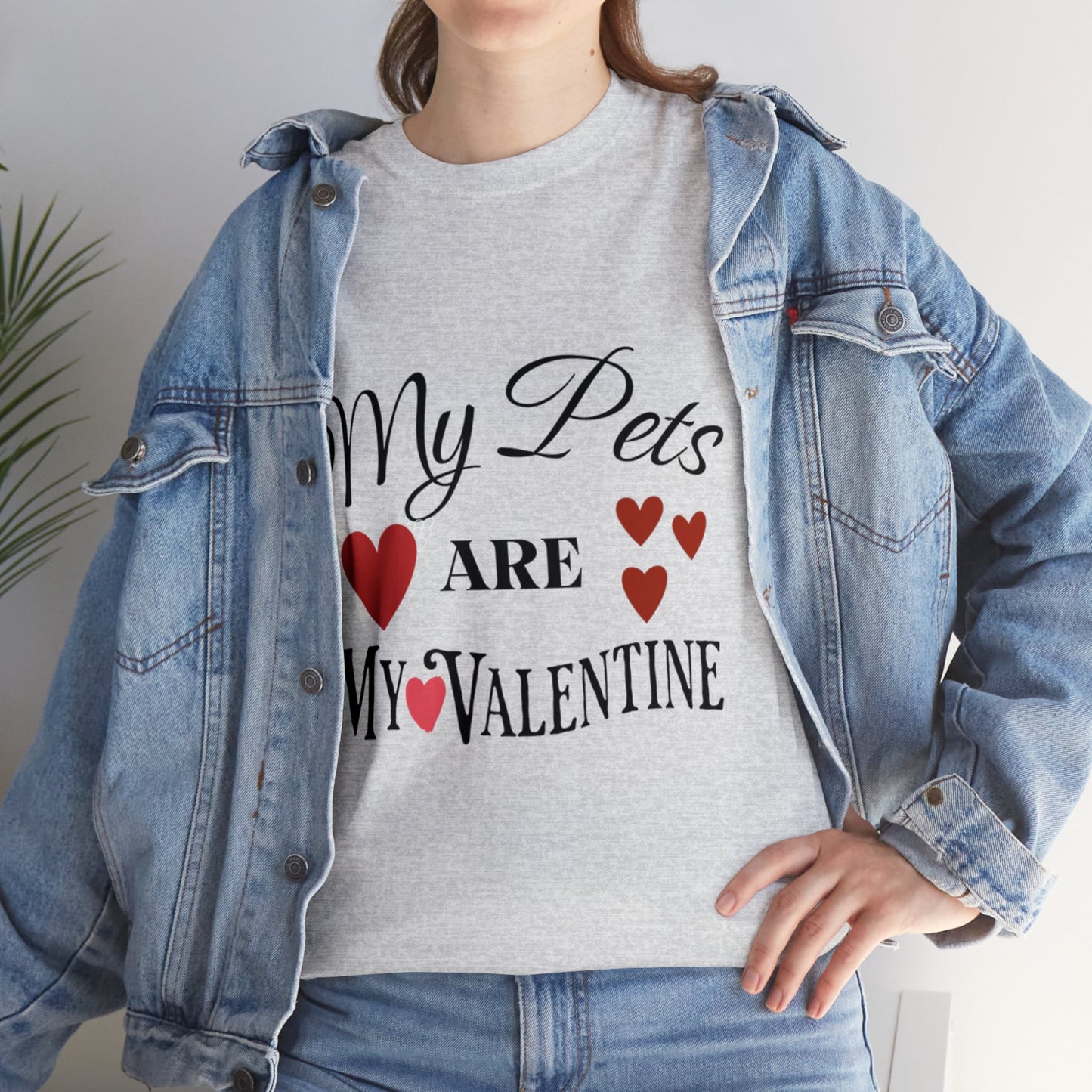 My Pets Are My Valentine1 - Unisex Heavy Cotton Tee