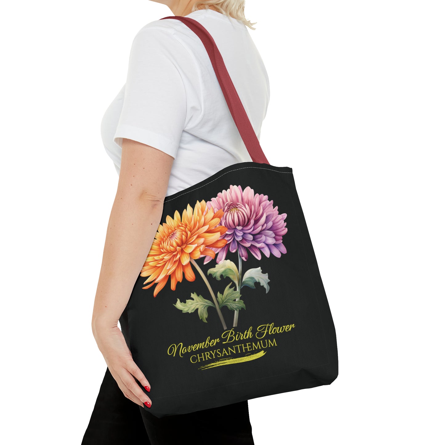 November Birth Flower: Chrysanthemum - Tote Bag (AOP)