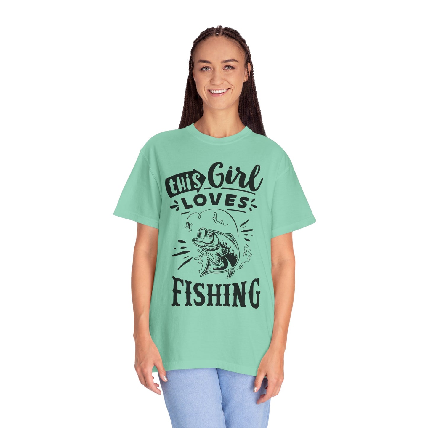 This girl loves fishing: Unisex Garment-Dyed T-shirt