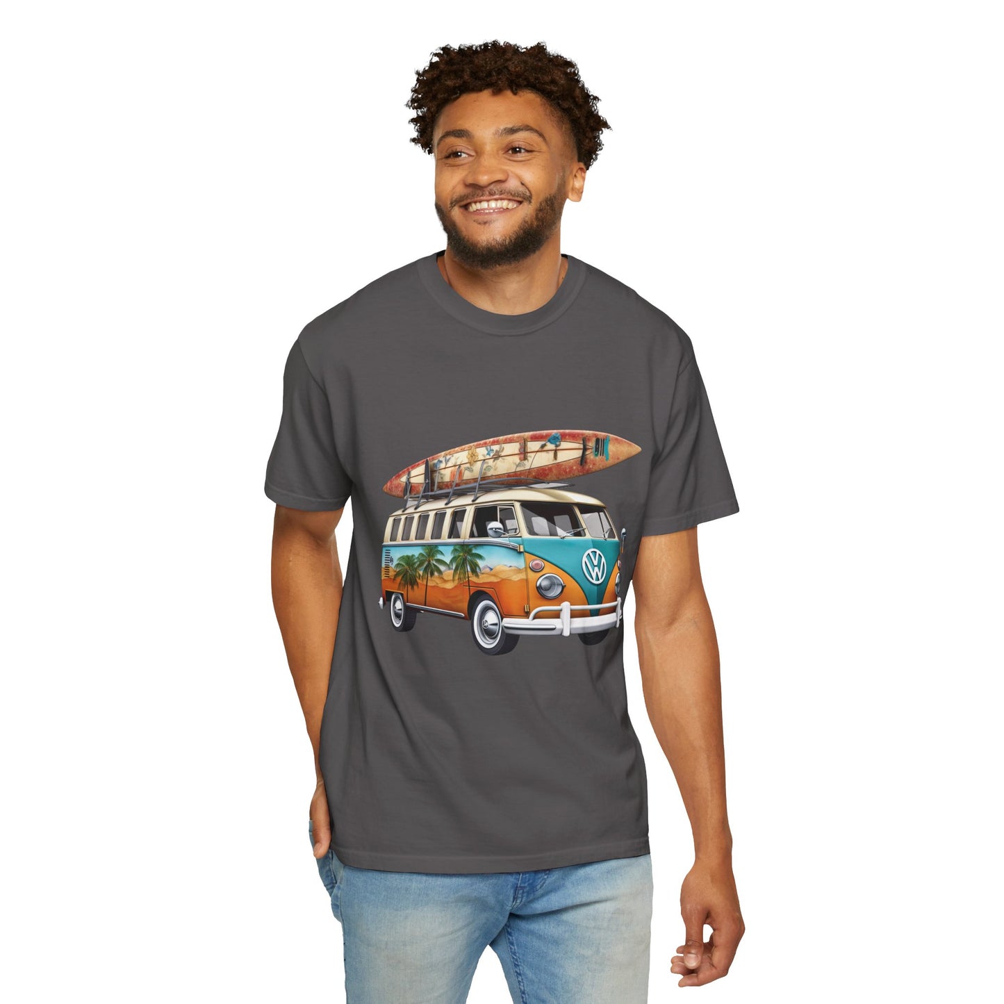 Retro Surf Van: Unisex Garment-Dyed T-shirt