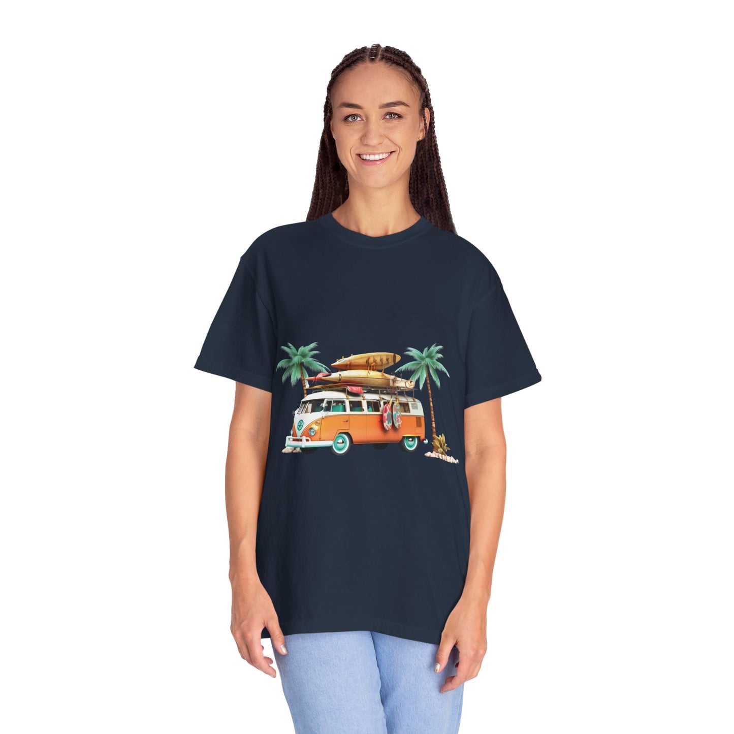 Retro Surf Van: Unisex Garment-Dyed T-shirt