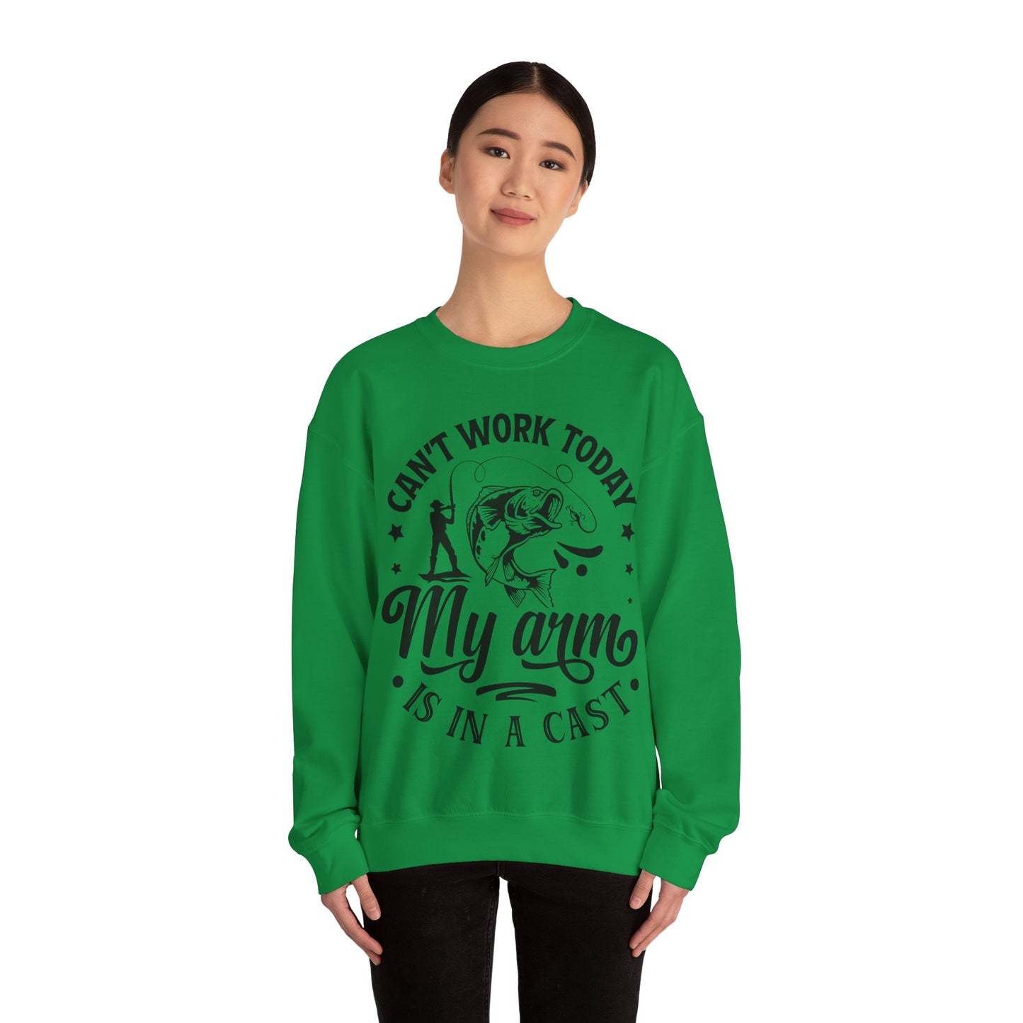 Can't work today, my arm is in a cast - Unisex Heavy Blend™ Crewneck Sweatshirt