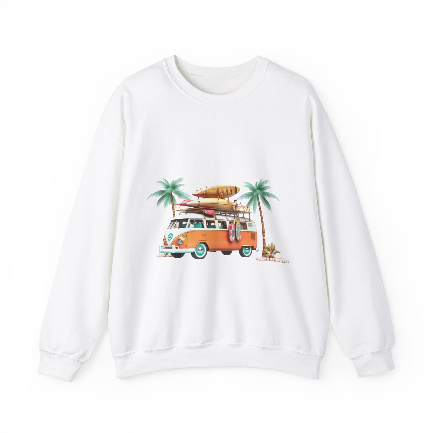 Retro Surf Van - Unisex Heavy Blend™ Crewneck Sweatshirt