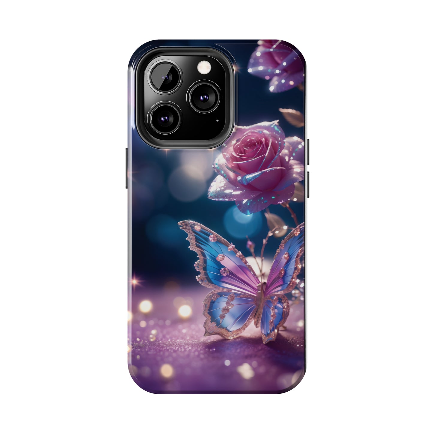 Tough Phone Cases: Fantasy butterfly and roses