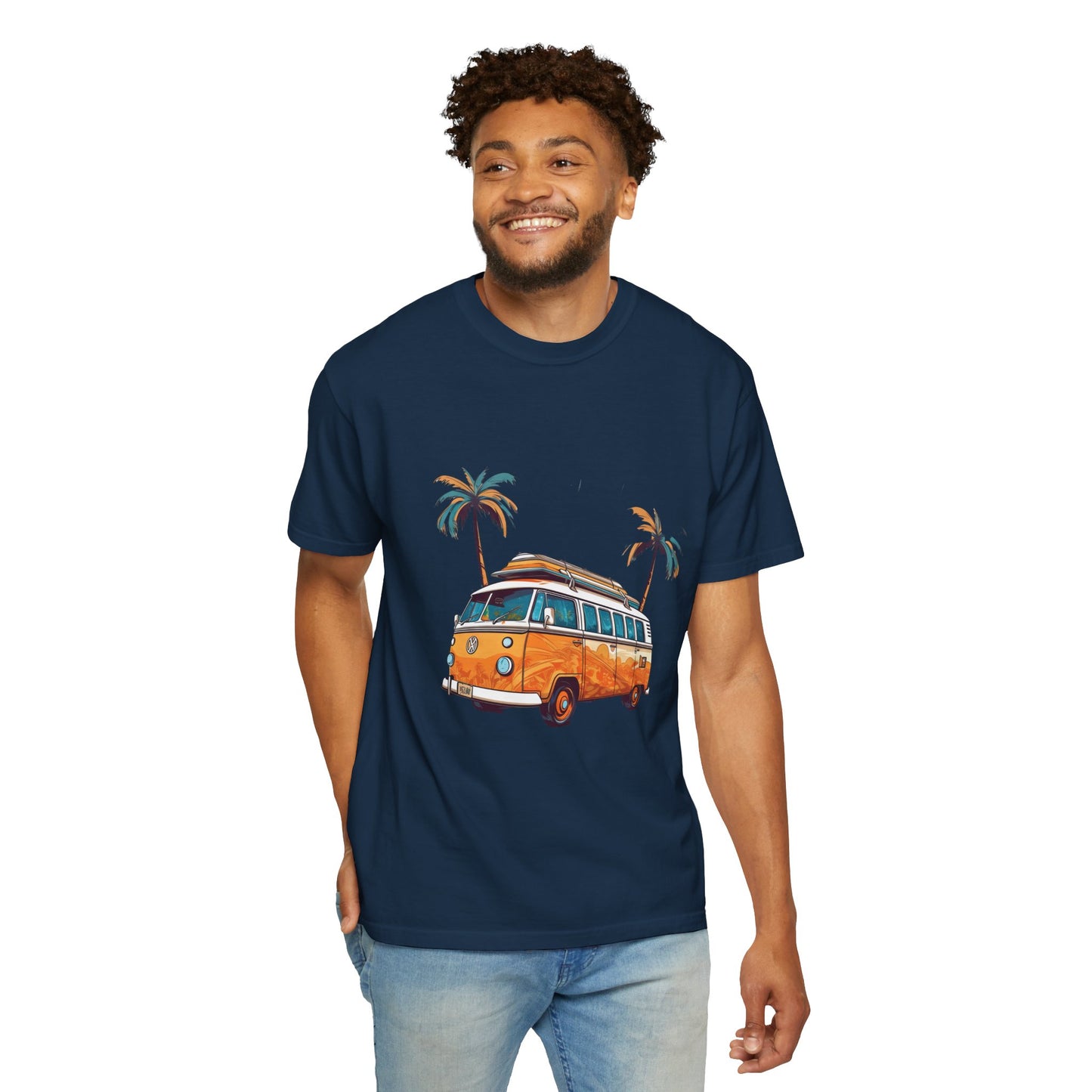 Retro Surf Van: Unisex Garment-Dyed T-shirt